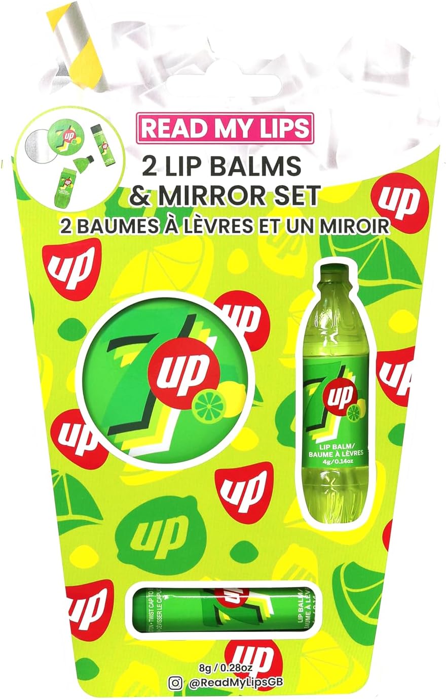 7UP 3 Piece Lip Balm and Mirror Set