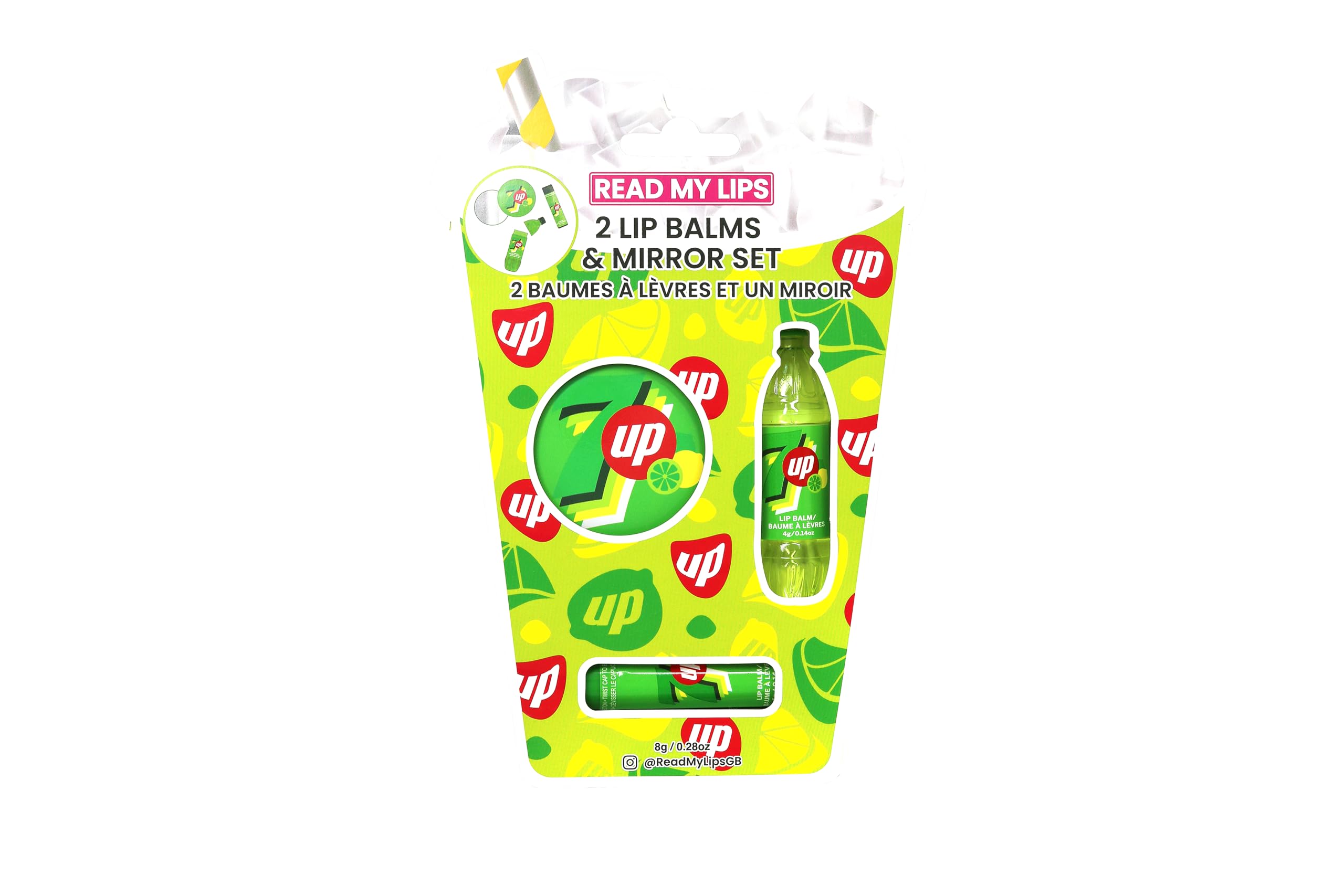 Read My Lips 7UP 3 Piece Lip Balm and Mirror Set