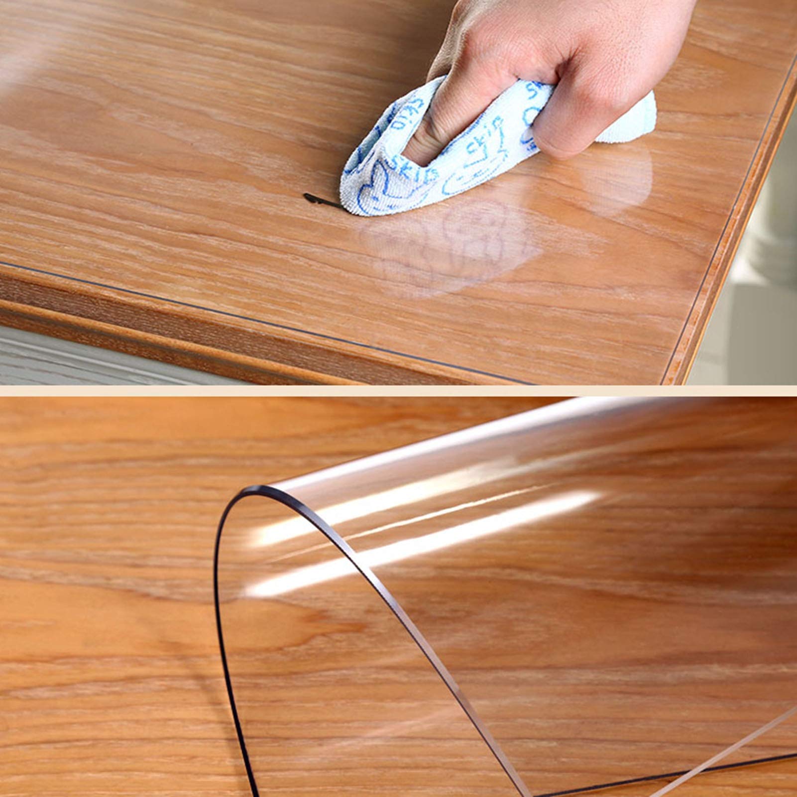 Protecteur de Tapis en Plastique Tapis PVC Transparent Tapis de Protection en Bois/Carrelage Protecteur Glisse Facile Tapis Écologique pour Cuisine Salon Sol, 3 Épaisseurs (1.5mm,80cmX120cm)