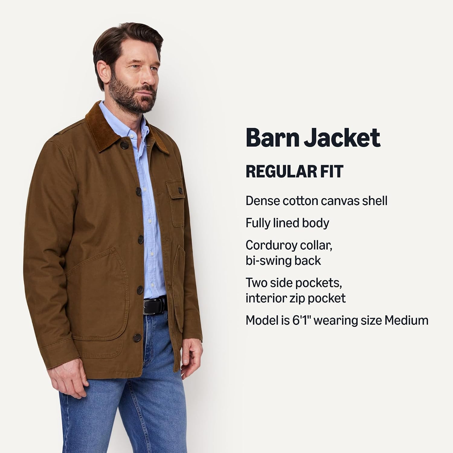 Amazon Essentials Men's Cotton Canvas Barn Jacket