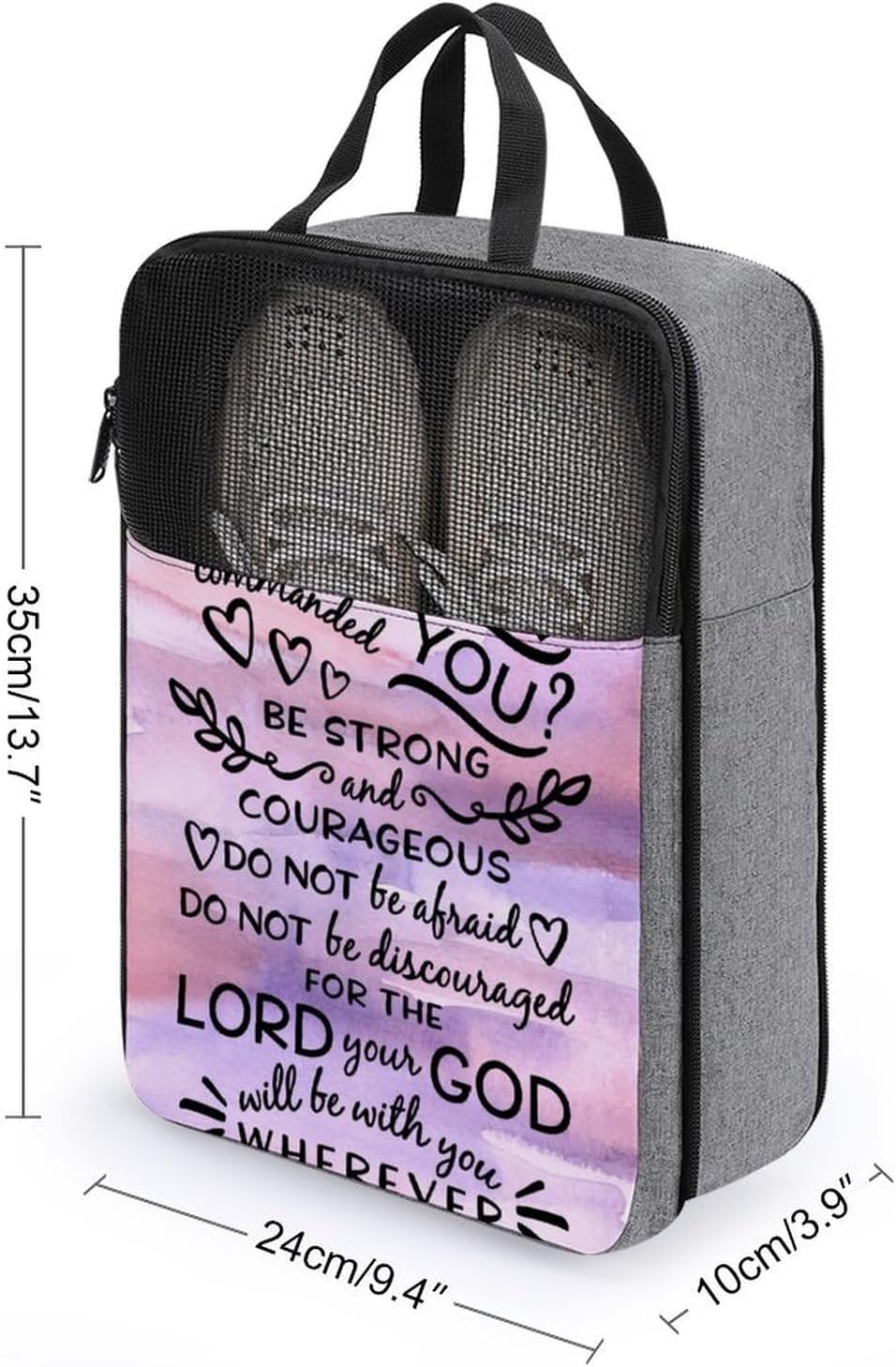 Strong Scripture Verse Travel Shoe Bag with Small Size Large Capacity Convenient to Carry