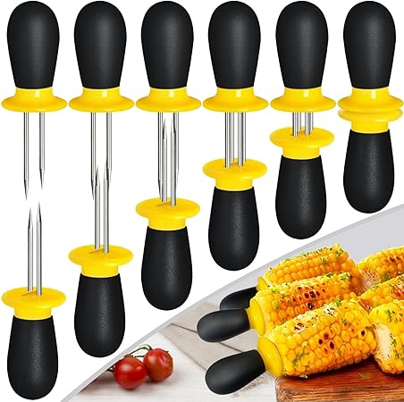 12 Pcs/6 Pairs Corn Holders, Stainless Steel Corn Cob Holders