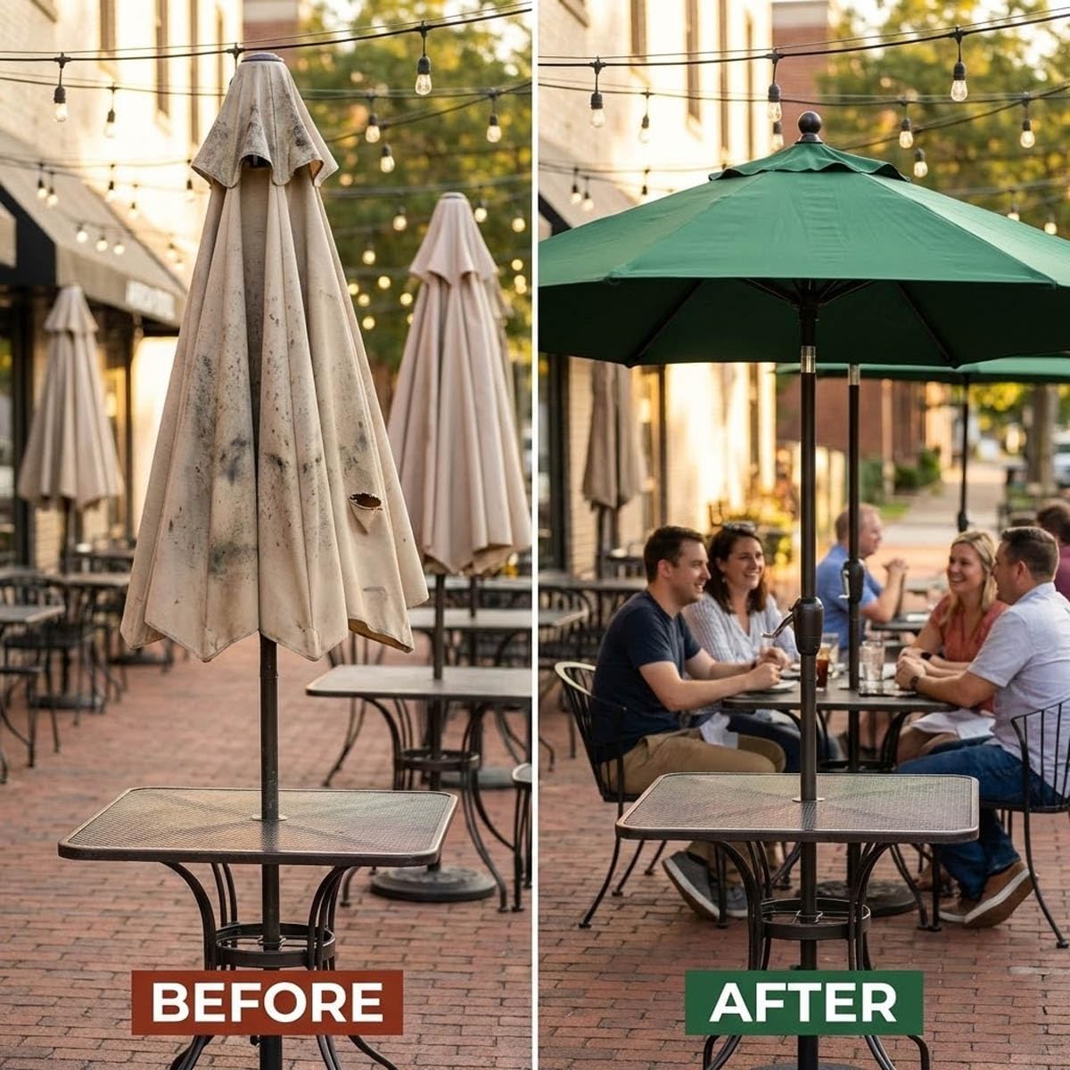 Replacement Canopy for Patio Umbrella 6.6ft 7.5ft 8ft 9ft 6/8 Ribs, Washable Waterproof Outdoor Market Umbrella Fabric Top, UV Block Shade Cover for Porch Backyard