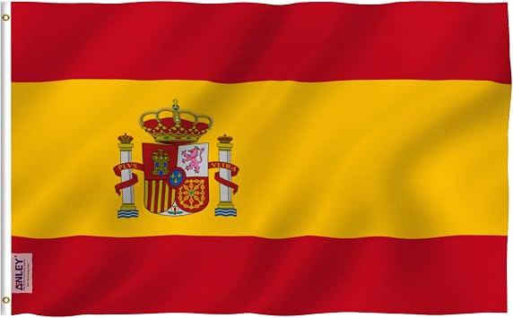 Anley Fly Breeze 3x5 Foot Spain Flag - Vivid Color and Fade proof - Canvas Header and Double Stitched - Spainish National Flags Polyester with Brass Grommets 3 X 5 Ft