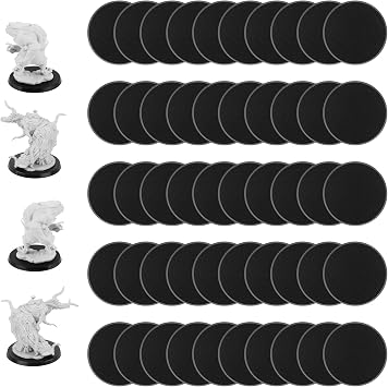 100Pcs 40mm/1.57inch Plastic Model Miniature Bases,4mm/0.16 Thick Circular War Figure Display Stands For Gaming Miniatures or Wargames Role Playing Board Game Figure Toy(100PCS-40mm-Black Round)