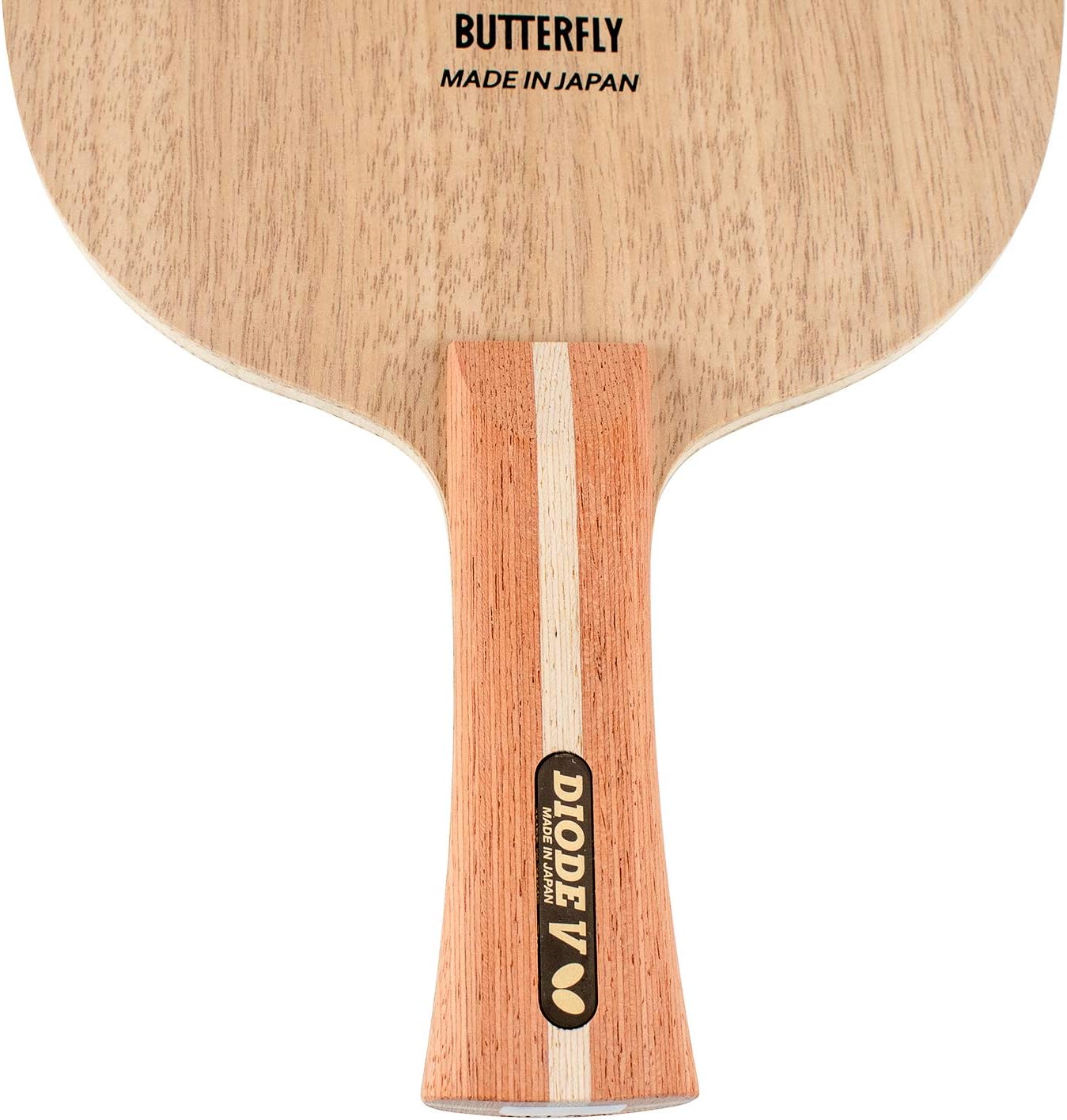 Butterfly Diode V Table Tennis Blade - All-Wood Chopper/Modern Defender Blade - Diode V Blade - Professional Table Tennis Blade - Available in FL and ST Handle Styles - Made in Japan