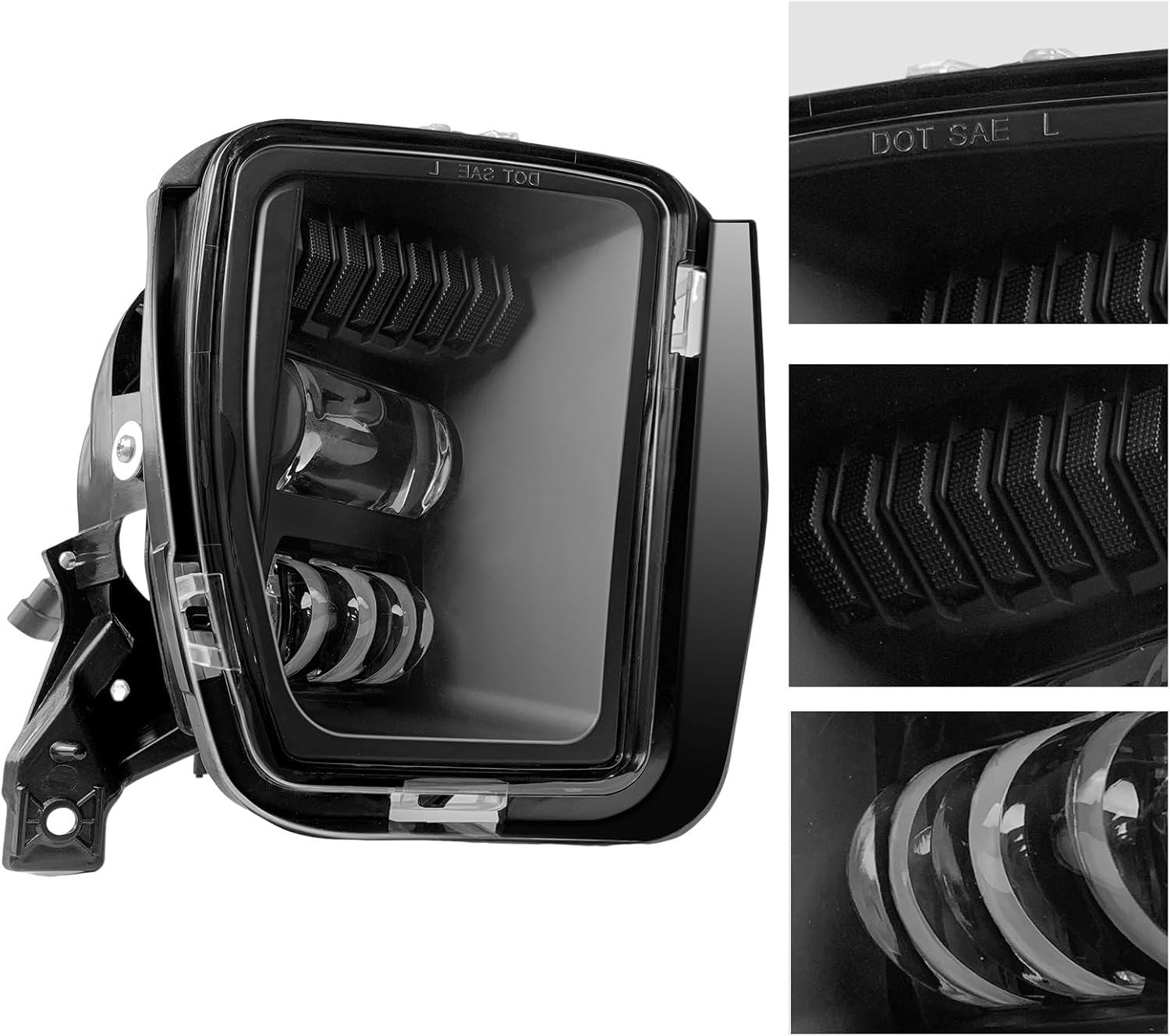 Boxlight New Version LED Fog Light fit for 2013 2014 2015 2016 2017 2018 Dodge Ram 1500 Pickup 2019 2020 2021 RAM 1500 Classic(Not Fit for Rebel Model) Fog Lamps With Black Trim