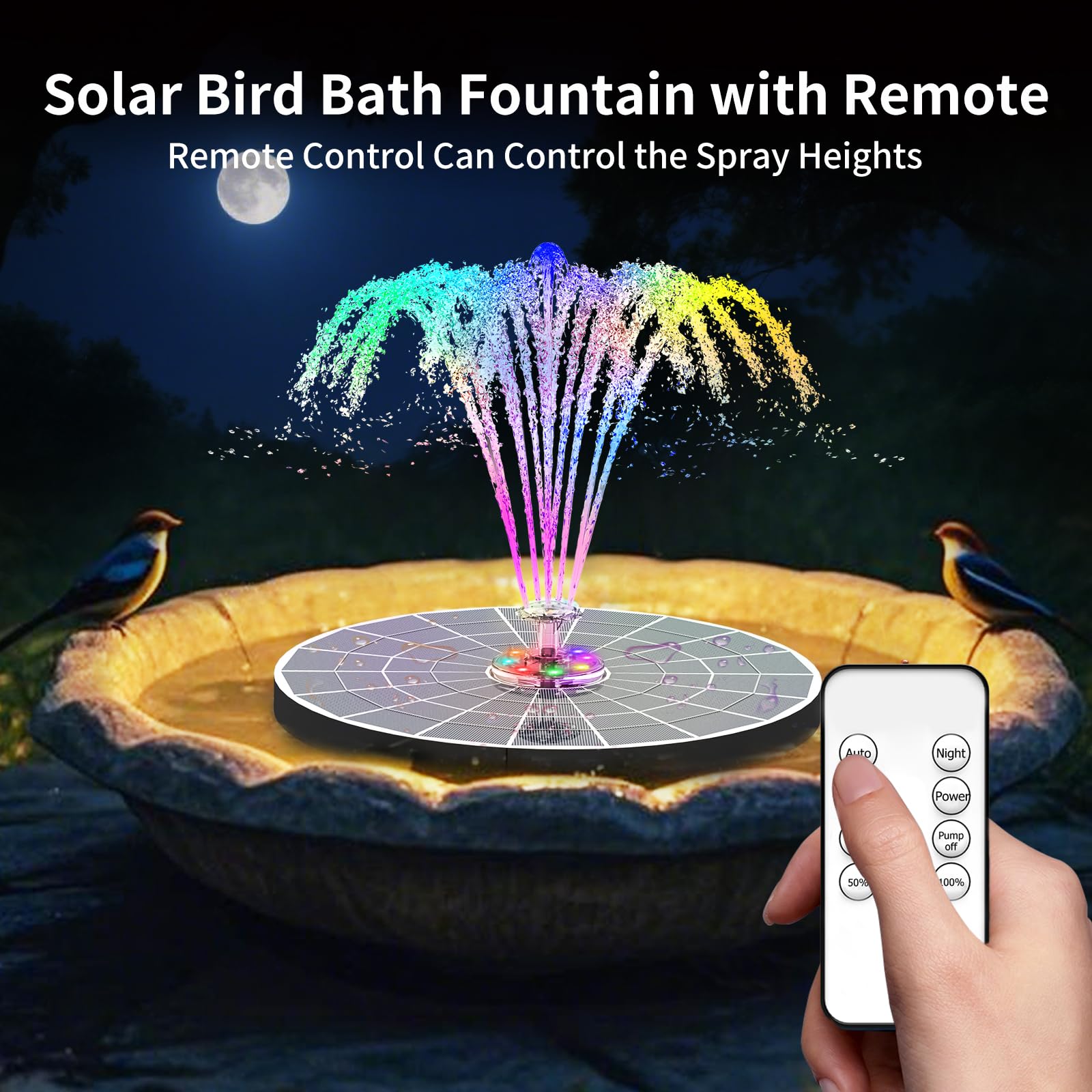 AISITIN 9W LED Solar Water Fountain with 6600mAh Battery - Image 5