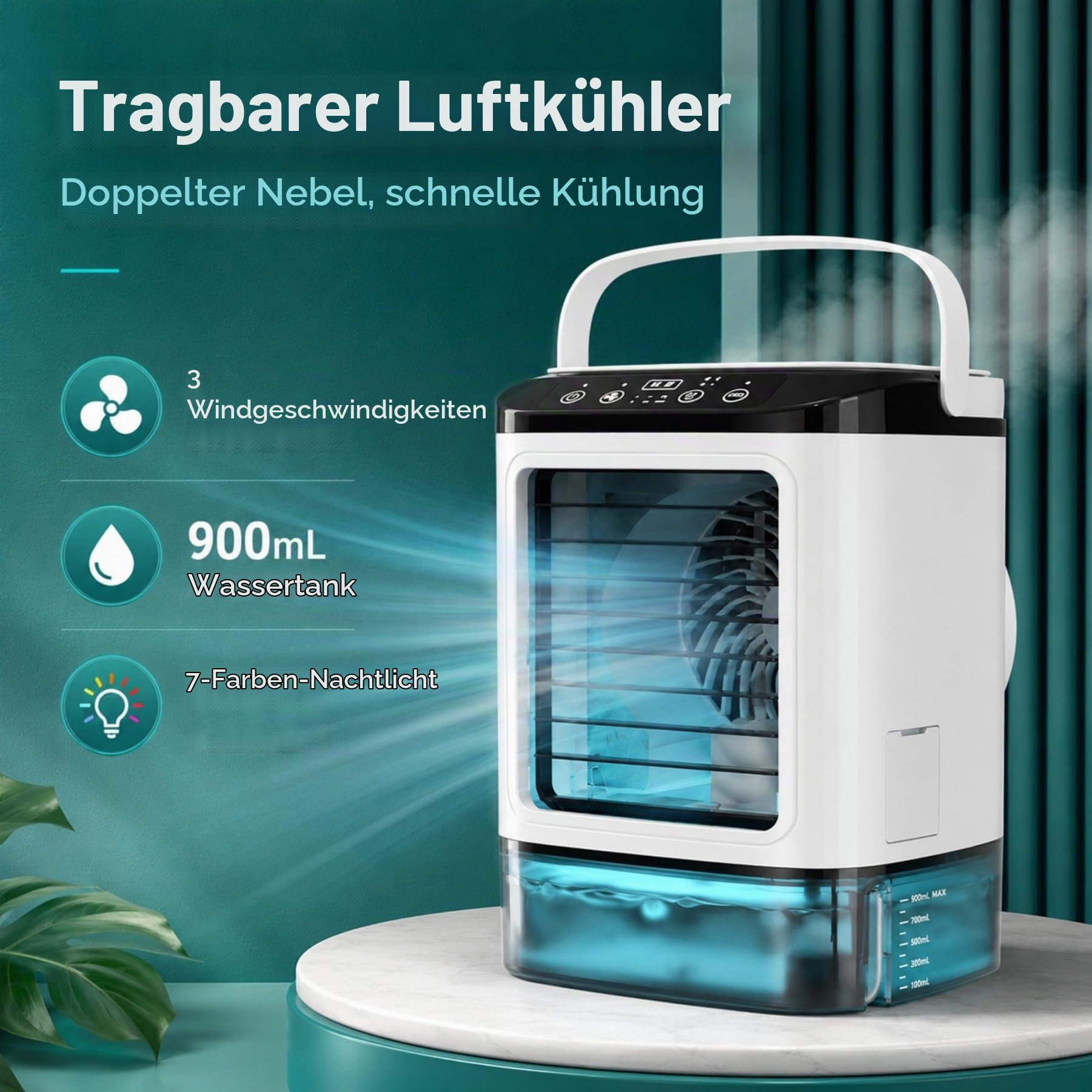 Mini Klimaanlage USB Desktop Ventilator mit 900ml Tank