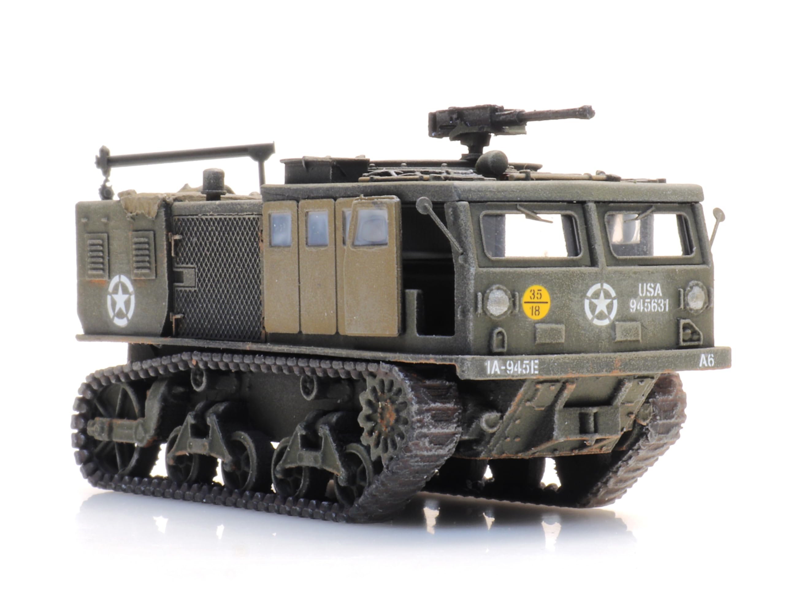 US Army High Speed Tractor (Unloading) 1/87 HO Scale (2.8 inch Miniature Finished Model) (6870413)