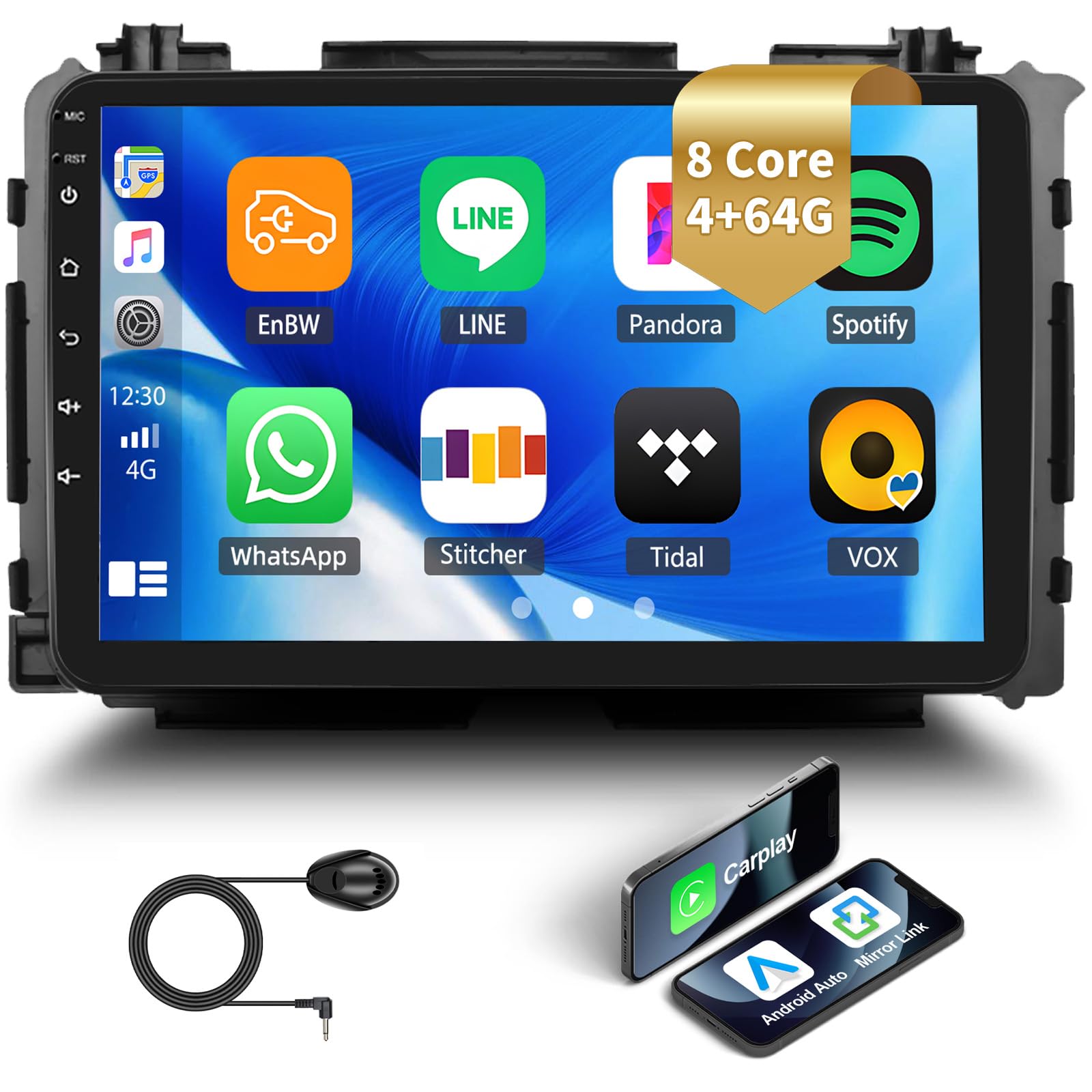 Photo 1 of [4+64G] 8-Core Android 15 Car Stereo for Honda Vezel HR-V 2014-2019 with Wireless Carplay&Android Auto,9 Inch Car Radio with Mirror Link Bluetooth FM/RDS WiFi GPS SWC Dual USB+Mic