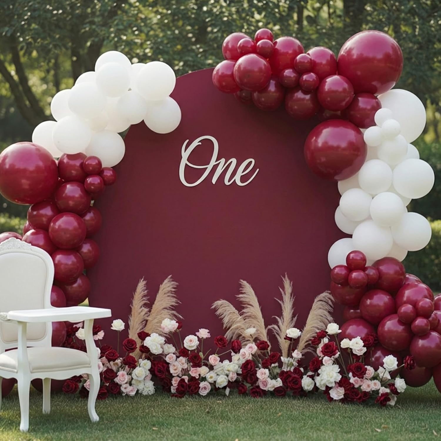 RUBFAC Burgundy Balloons 87pcs Different Sizes 18 12 10 5 Inches, Maroon Latex Balloons Arch Kit Garland for Birthday Wedding Graduation Baby Shower Valentine's Day Party Decoration