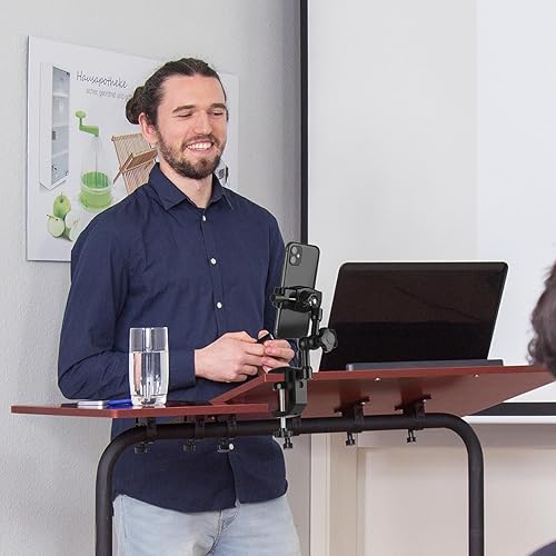 Miniatura 5 de Soporte para iPhone para escritoriomesabarragabinete de cocina, soporte de teléfono de aleación de aluminio ajustable de 360, soporte de clip