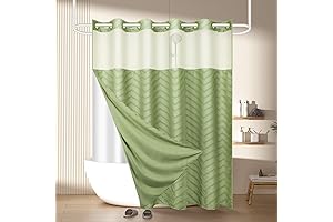 FADOTY No Hook Shower Curtain with Snap-in Liner, Practical and Stylish Bathroom Accessory