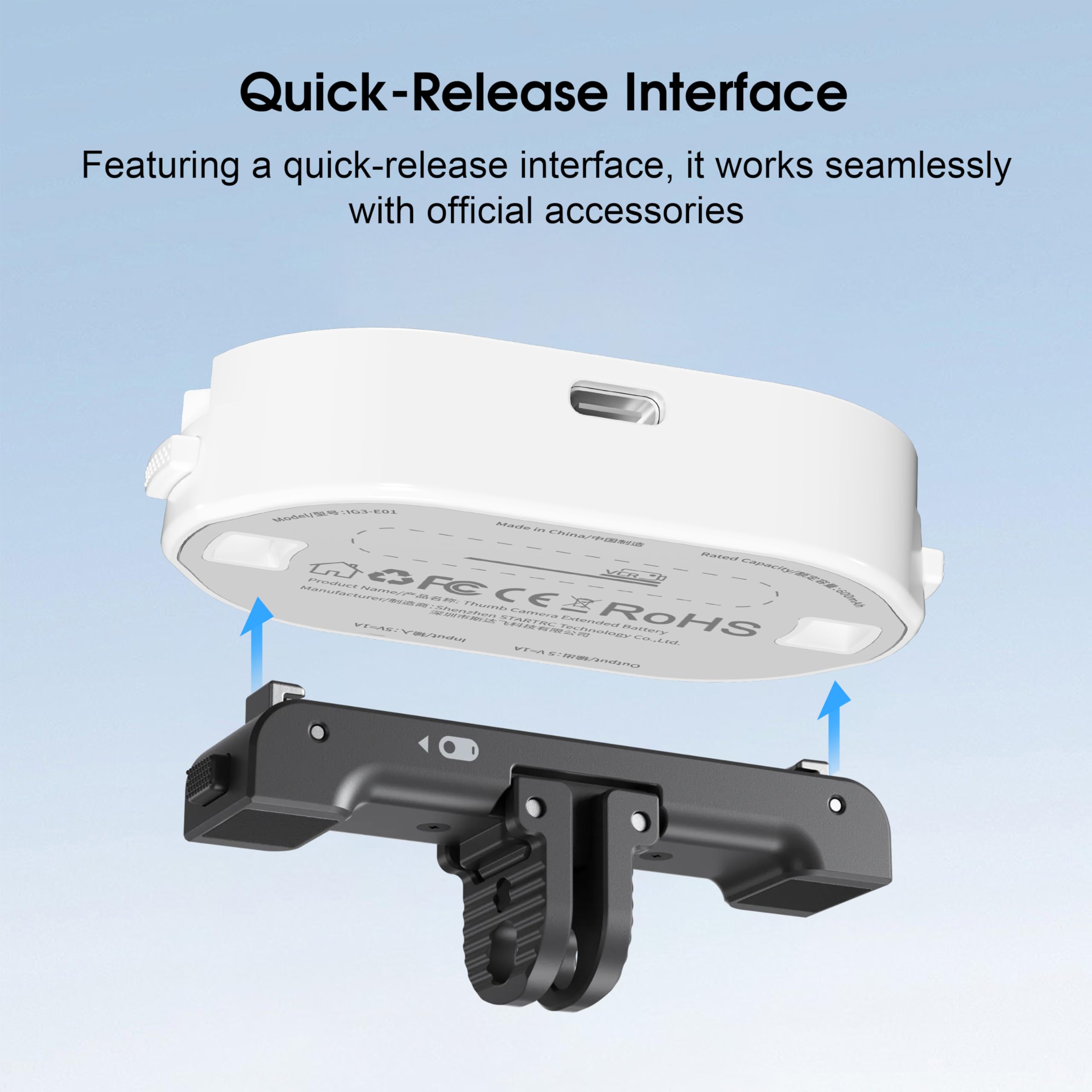 Batteria per Insta360 GO 3S/3, durata prolungata della batteria, caricatore rapido per accessori Insta 360 GO 3S 3, custodia di ricarica portatile con base magnetica, protezione multistrato, spia