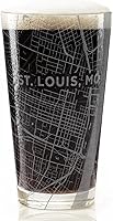 Vista 101 de ALBUQUERQUE NEW MEXICO Engraved City Street Map Beer Pint Glass Perfect Drinking Gift Idea & Unique Decor!