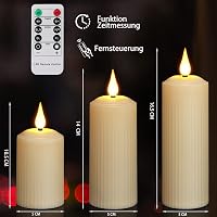 yunsheng Tölthető LED Gyertyák Távirányítóval, Vízálló Flamingó Gyertyaszett 6 db, 6-8H Időzítő, Krém 4