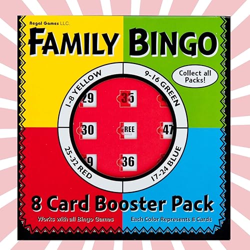 Miniatura 6 de Regal Bingo - Paquete de expansión de tarjetas de bingo familiar, rojo, 8 tarjetas