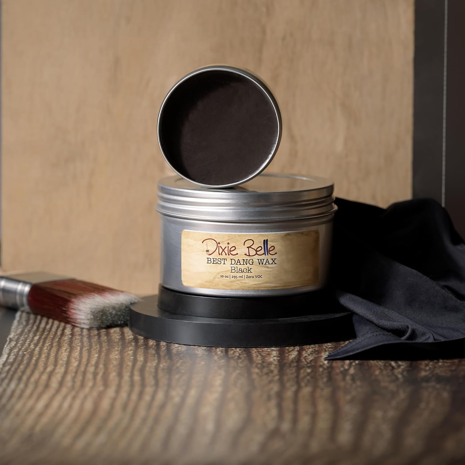 Dixie Belle Best Dang Furniture Wax - Black (10oz) - Protective Topcoat Finishing Wax for Furniture & DIY Restoration - No VOC - Smooth, Creamy Formula
