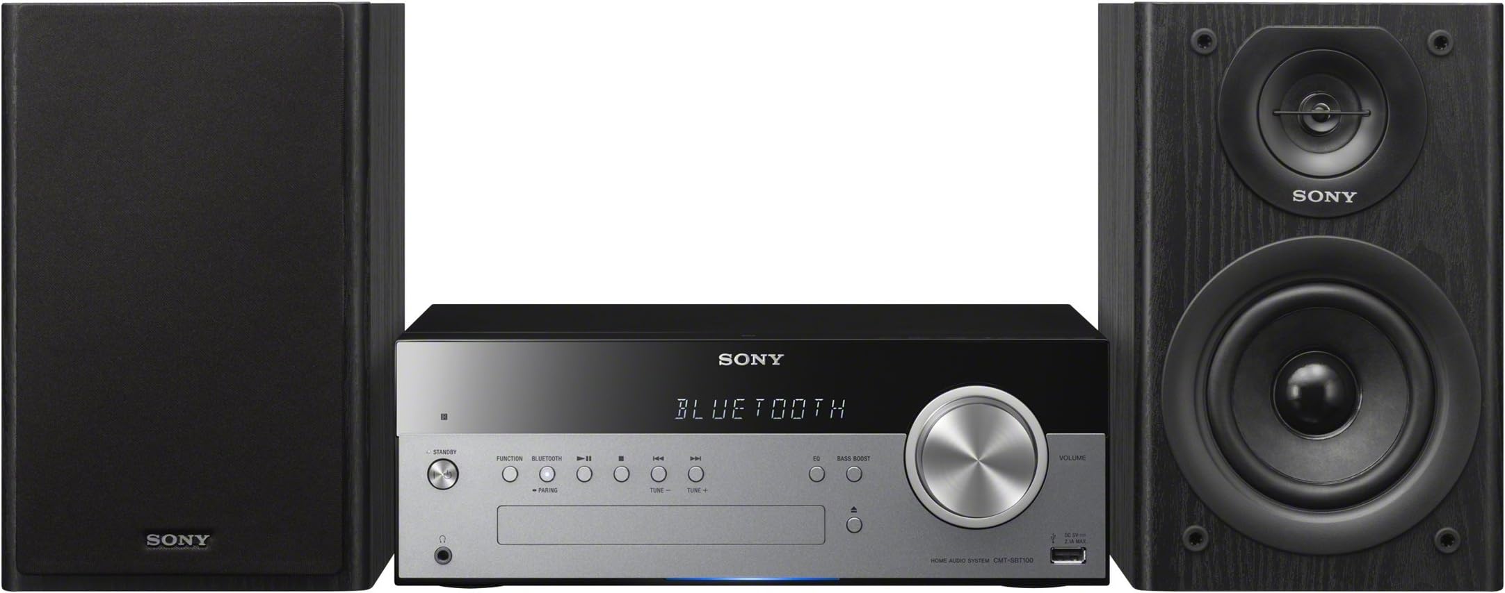Sony CMT-SBT100B All-in-one Audio System with Wireless Streaming, 50W - Black