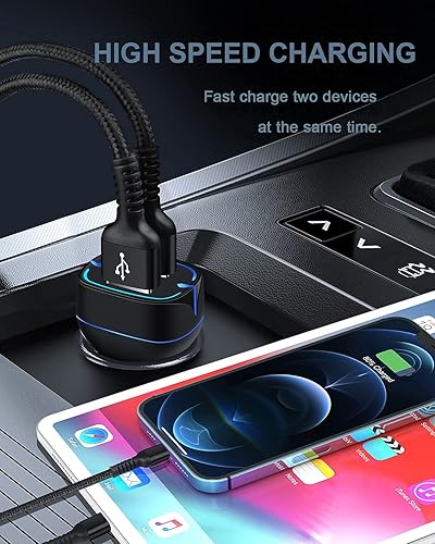 Miniatura 6 de Cargador de teléfono para coche, cable Lightning de carga rápida para iPhone 14 13 12 Pro Max Mini 11Pro 10 SE X XR XS XS Max 8 7 6 Plus, cable de