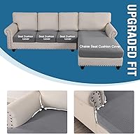 Vista 126 de H.VERSAILTEX 2025 New Sectional Couch Covers 8 Pieces Stretch Sofa Covers for Sectional Sofa Set Separate L Shaped Couch Cover for Both Left/Right