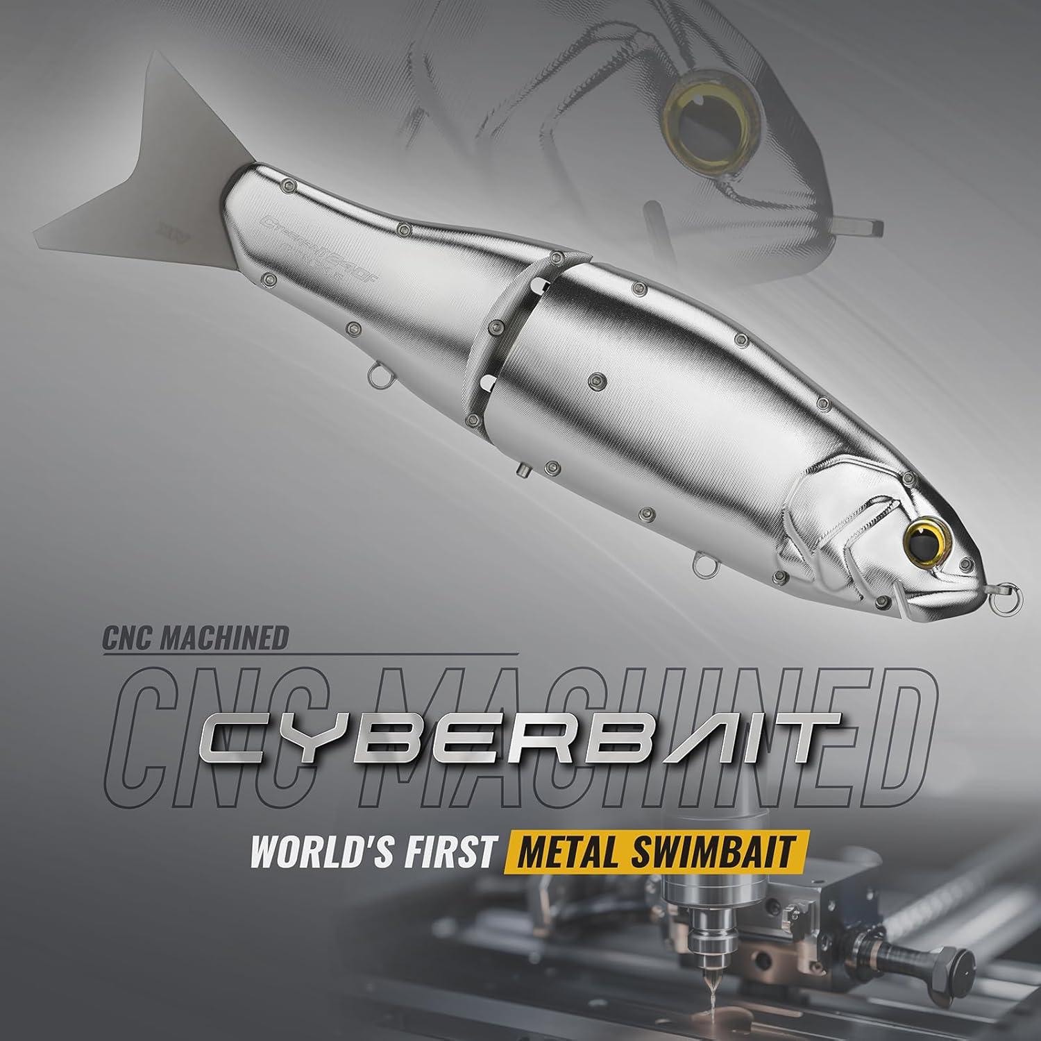 Gomexus Retractable Big Bait, Top-Grade CNC Metal Processing, Fishing Lure with 3 Different Swimming Styles and Sounds, Suitable for Bass Fishing Swimbait, Durable