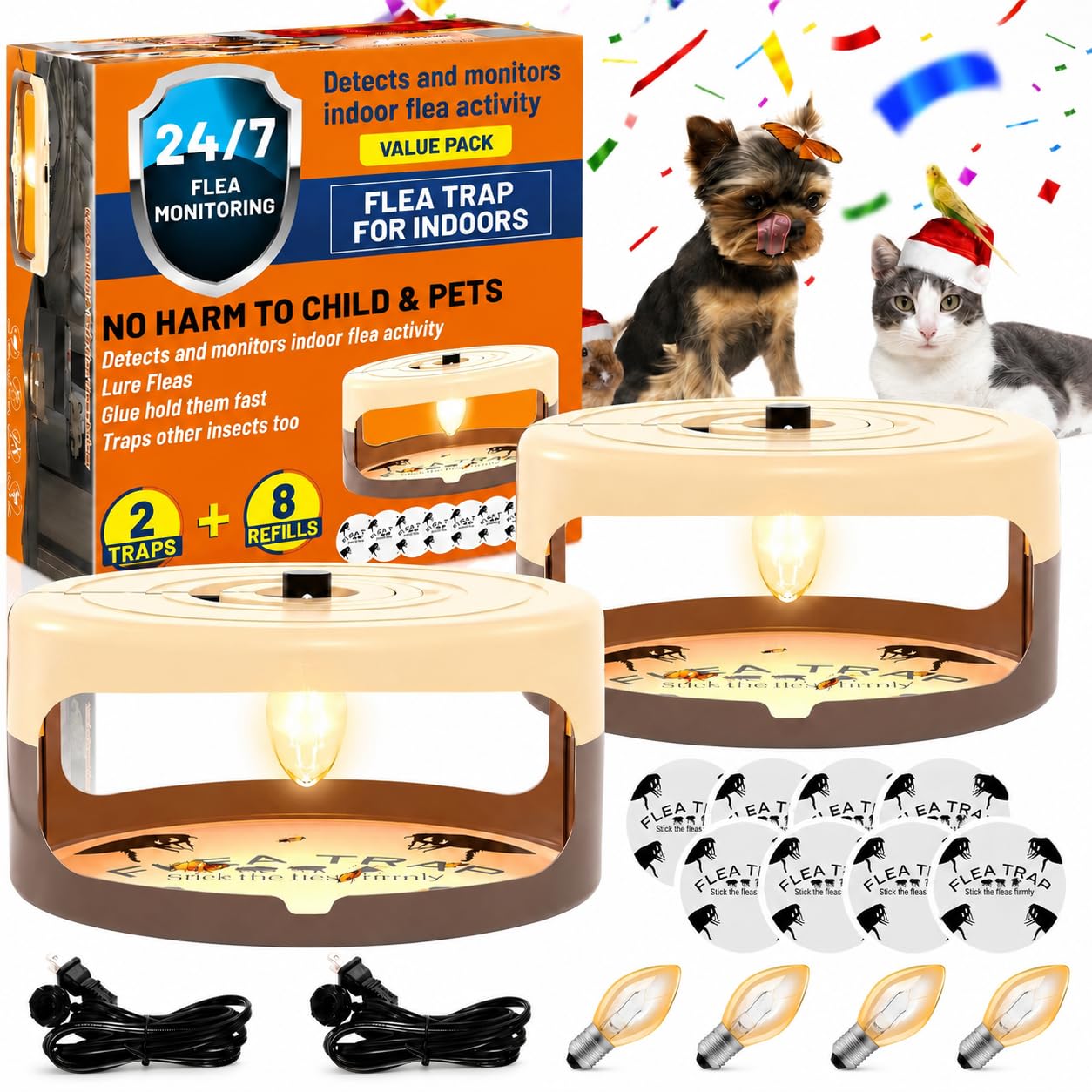 2 Pack Flea Traps for Inside Your Home