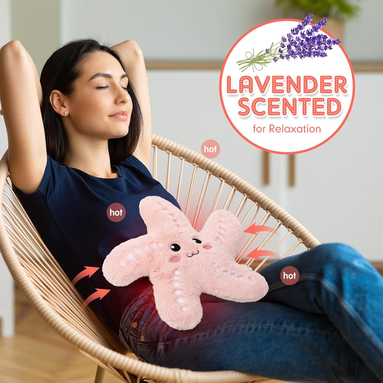 Realspring Heatable Coolable Stuffed Animals Gifts for Kids Plush Microwavable Heating Pad Lavender Scented Cute Plushie Birthday Gift for Adults Soothing Warmth Comfort Heating Pad
