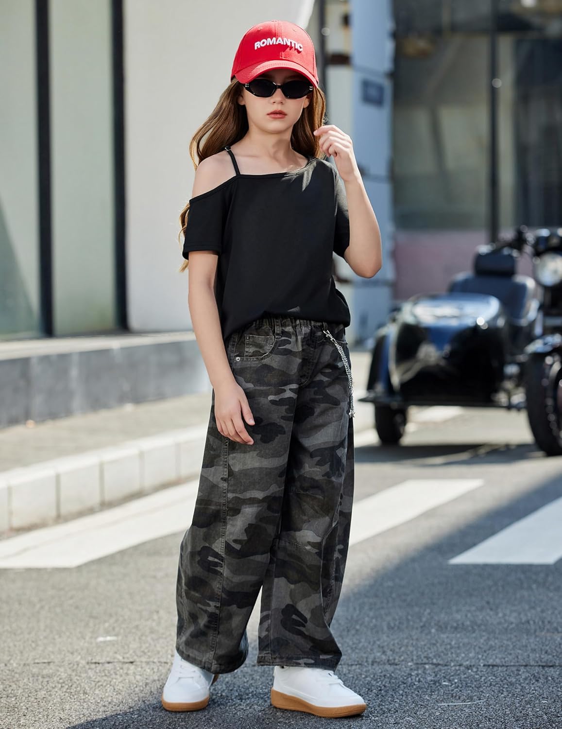 Arshiner Girls T Shirts Trendy Street Style One Shoulder Sleeve Casual Kids Blouse Soft Summer Tees Tops - Image 4