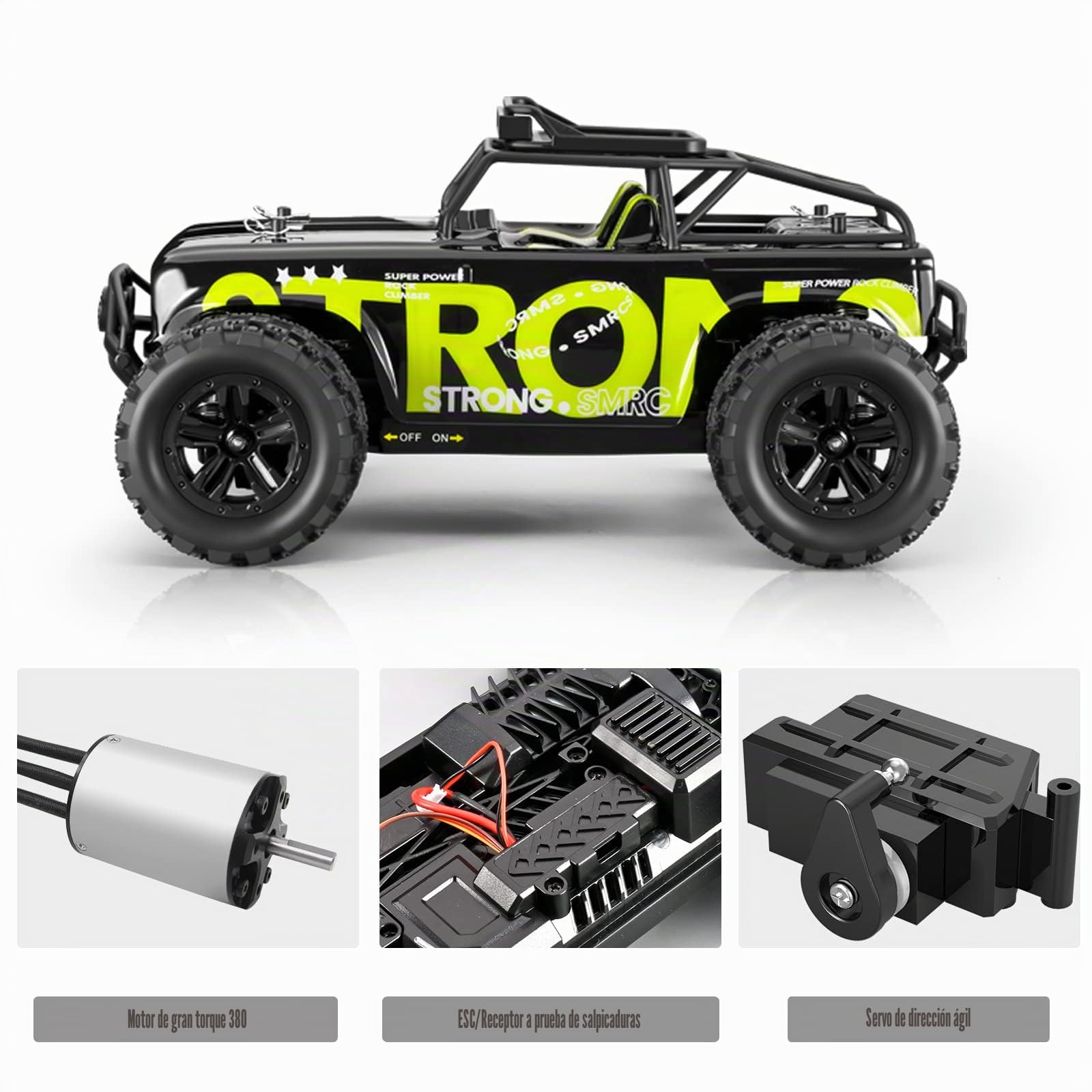 Coche Teledirigido 4WD Juguete Todoterreno Vehículo Eléctrico Escala 1/18, 40 km/h Coche RC 2.4GHz Radiocontrol Camiones con 2 baterías Recargables(60Min De Juego)