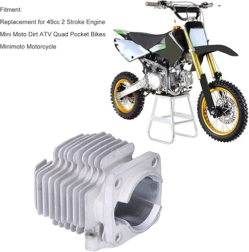 Miniatura 3 de Kit de pistón de cilindro, kit de pistón de cilindro, kit de pistón de cilindro de metal, repuesto para motor de 49 Cc, 2 tiempos, mini moto,