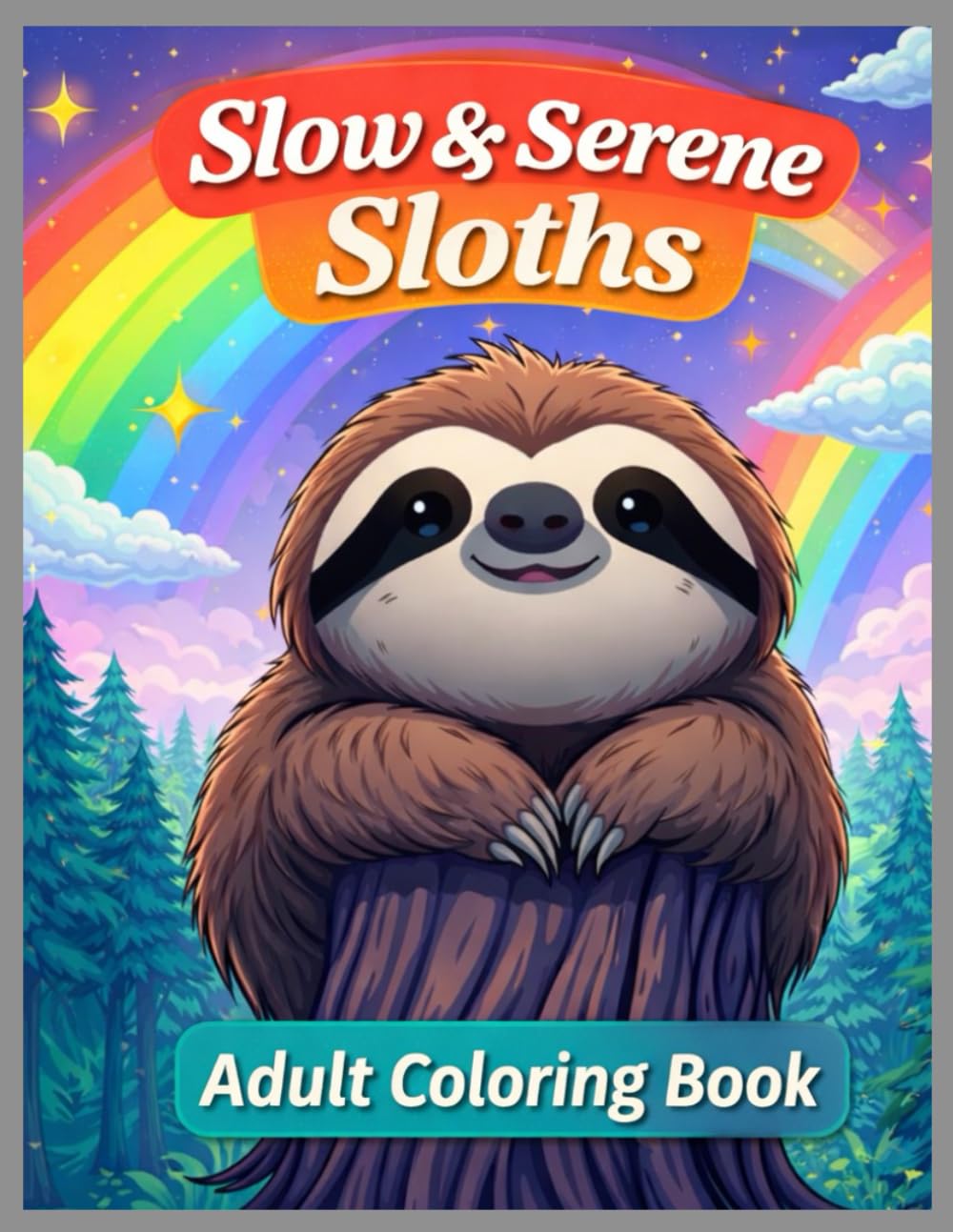 Slow & Serene Sloths Coloring Book: A Cute and Relaxing Stress Relief Coloring Journey with Adorable Sloth Illustrations, Mindful Art Therapy, and Calming Designs for Adults
