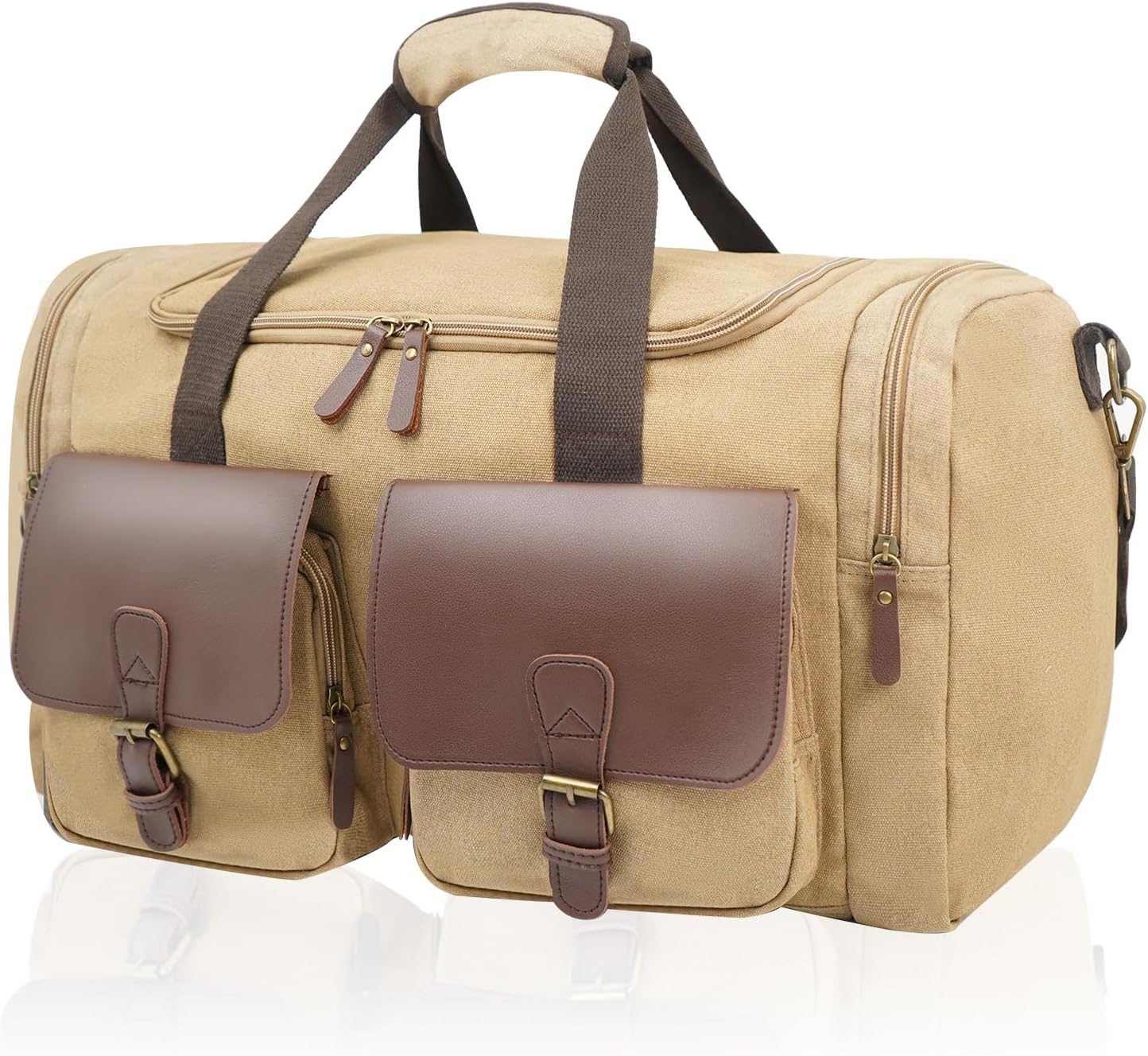 Men's Weekender Duffle Bag - Vintage Overnight & Gym Bag with Multi-Compartments, Carry-On Approved for Travel - Image 3