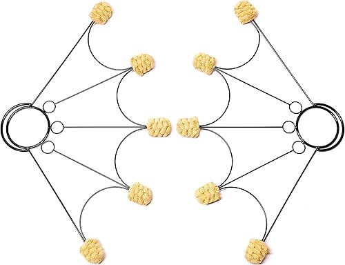 Fire Fans  Estilo de telaraña  5 mechas  Cabezas Kevlar MoonBlaze tejidas de 1.5 pulgadas  Juego de 2  Ligero  Flujo, Giratorio, Circo, Danza del