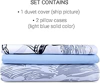 Vista 1 de Juego de ropa de cama 100% algodón Callis, juego de 3 fundas de edredón ligeras con cremallera y dos fundas de almohada (barco, individual)