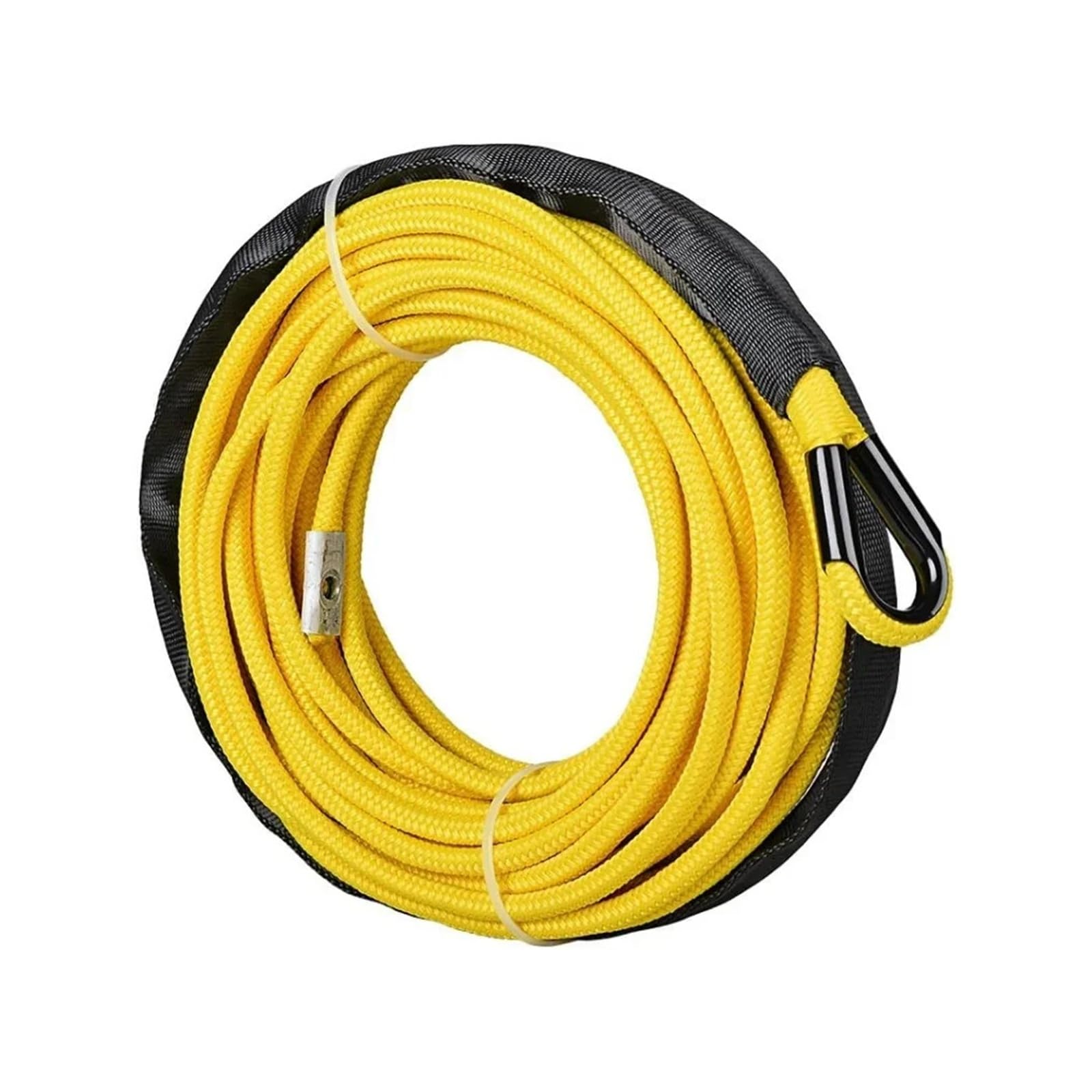 12 mm x 25 m syntetyczna lina do wyciągarek samochodowych, wytrzymała, pojazdów ATV, UTV, ciężarówek Wysoka wytrzymałość(Black)