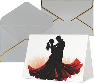 Ballroom Dance Greeting Card with Envelopes Blank Thank You Cards Cute Blank Notecards Birthday Card Mother's DayCard Wedding Christmas Halloween All Occasion Greeting Cards