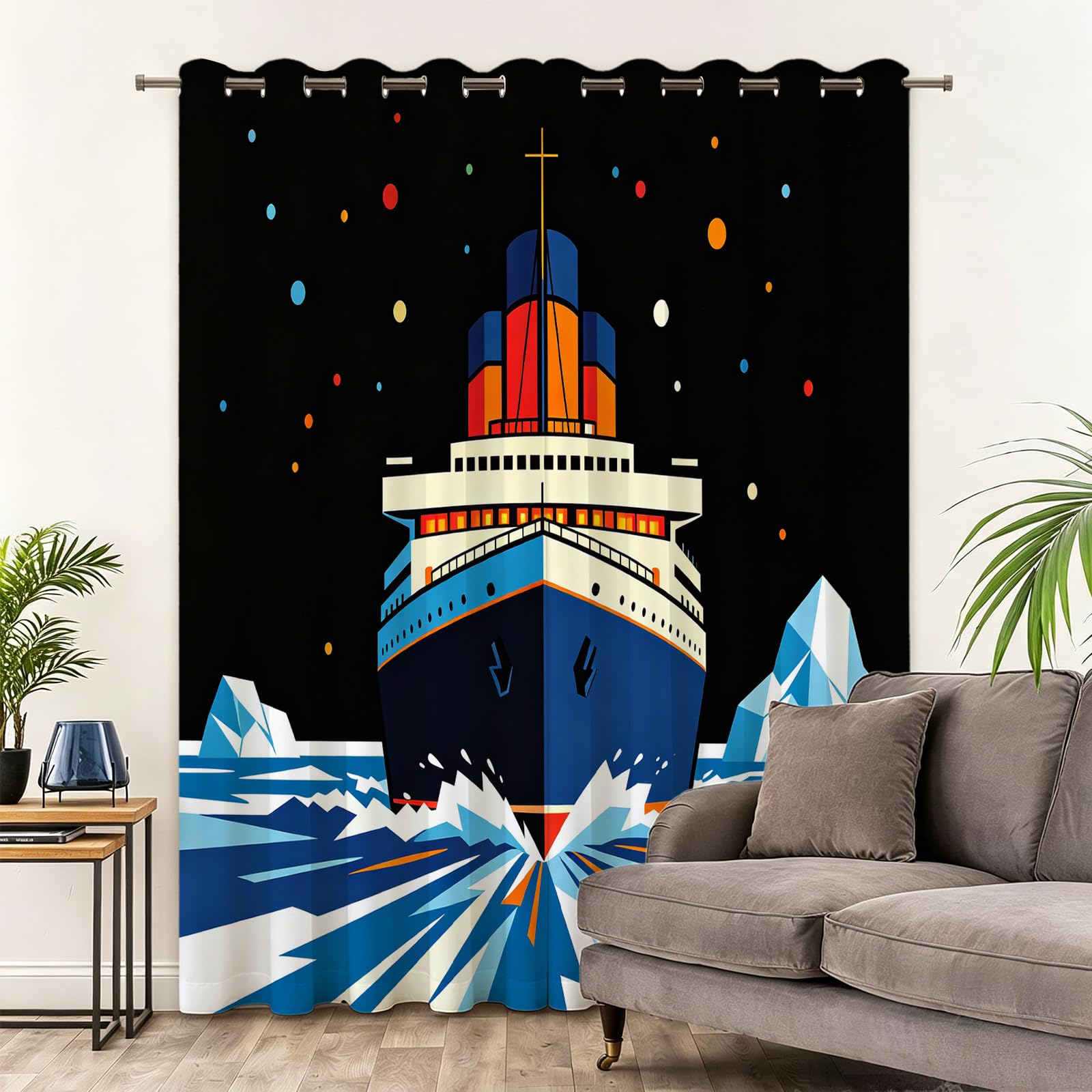 Titanic Cruise Ships Nautical Theme Blackout Curtains 46 x 54 Inch