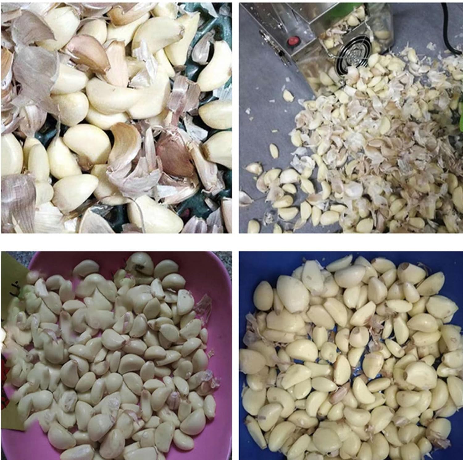 Stainless Steel Garlic Peeler Machine, Commercial Electric Garlic Peeler Automatic Dry Garlic Separator for Restaurants Barbecue Shops Canteen Hotels(280W)