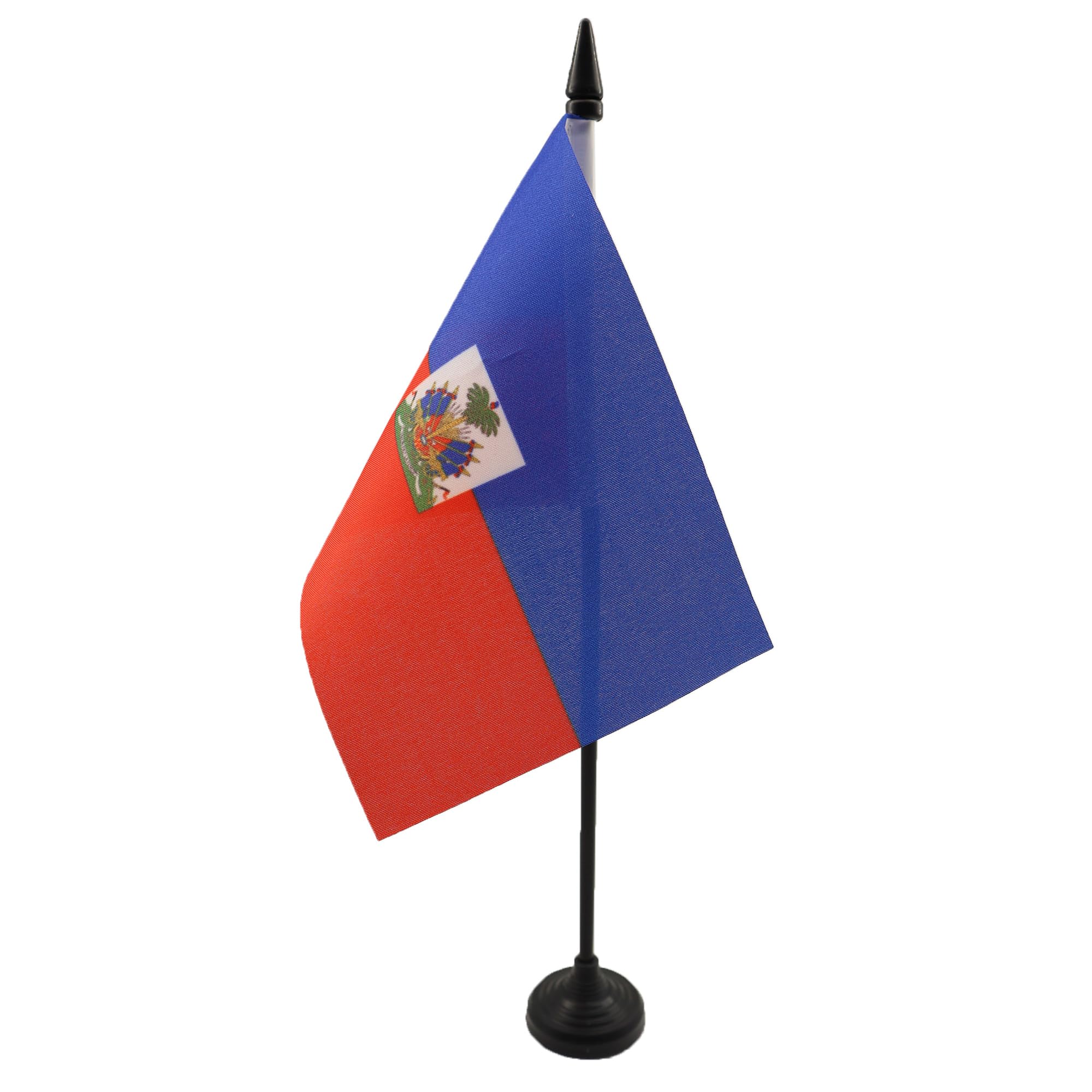 AZ FLAG Haiti Table Flag 4x6 in 100D Polyester Plastic Base