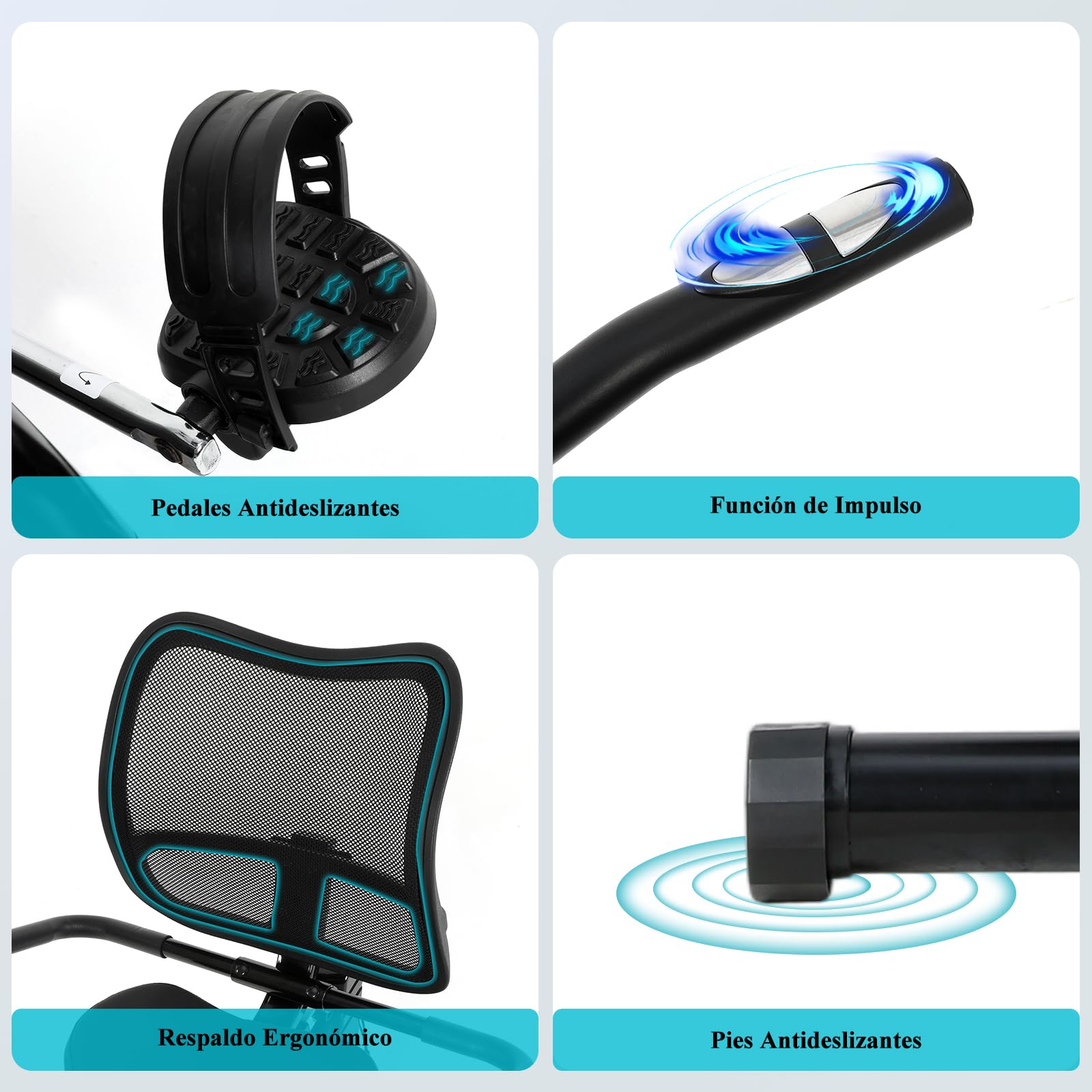 ISE Bicicletas Estáticas Reclinadas con 8 Niveles de Sistema magnético, Bicicleta Estática con Respaldo para Sensor de Pulso y Pedaleo silencioso,Ruedas de transporte,Cardio Training con casa