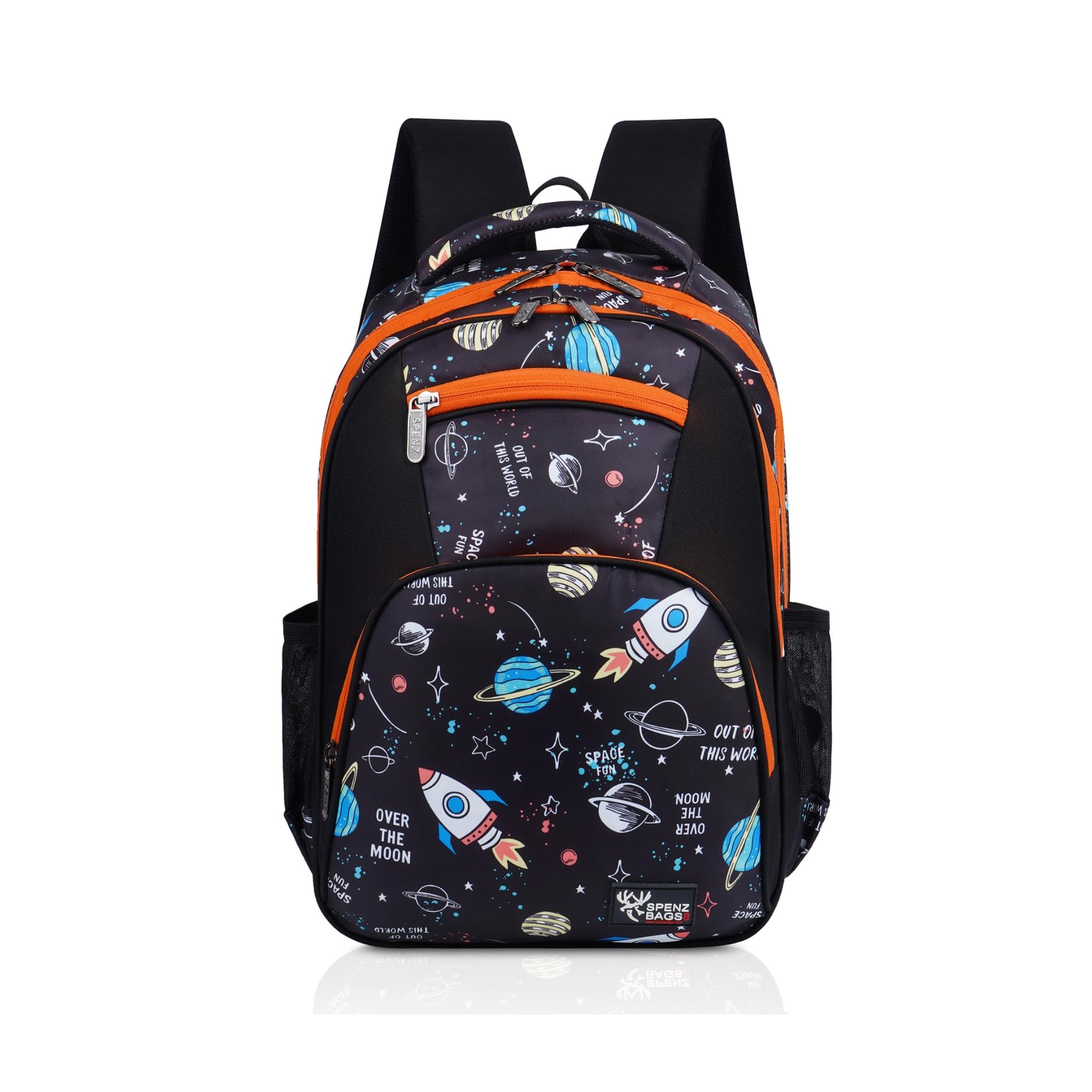 SPENZ BAGSSpenz Space School Bag for girls & boys | 2 Compartment Backpack for girls & boys with Water Resistant Fabric