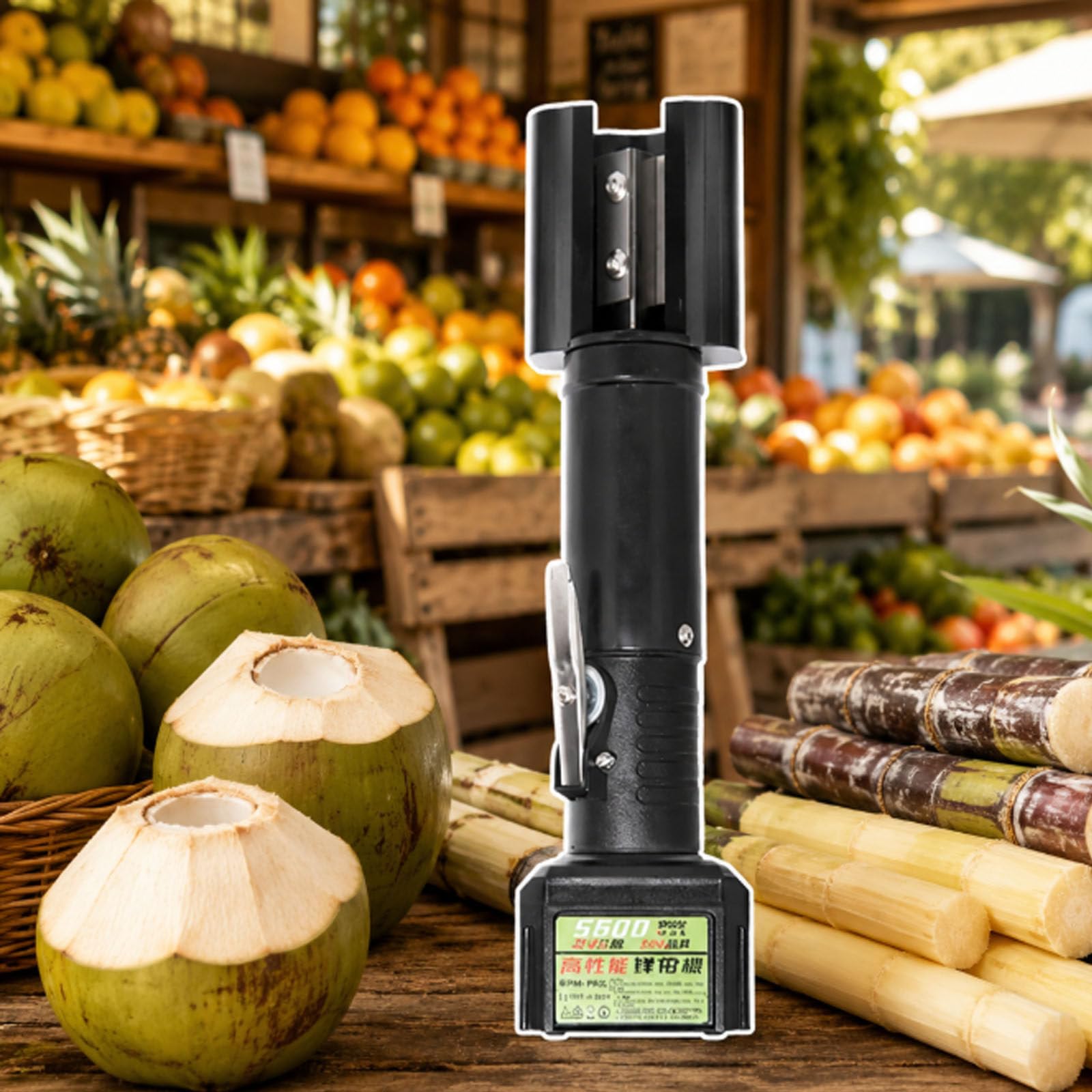 smafoseedding 125w Sugarcane Peeling Machine, 7500rpm Sugar Cane Scraping Machine, Electric Fruit Peeler With Dual Bearing, Ipx67 Washable Housing For Coconut And Melon Prep 1electricity+1blade
