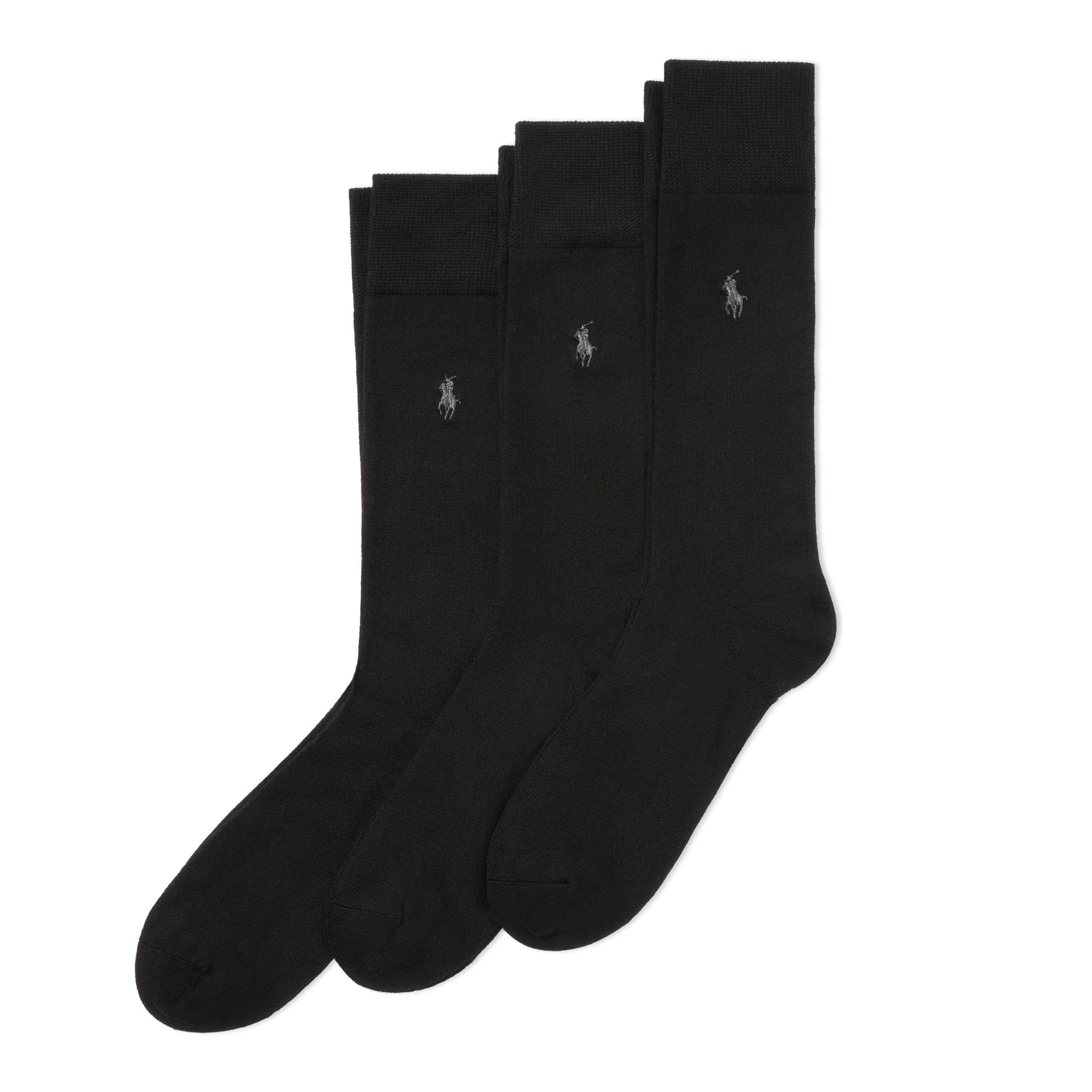 POLO RALPH LAUREN Men's Super Soft Flat Dress Crew Socks, 3 Pairs