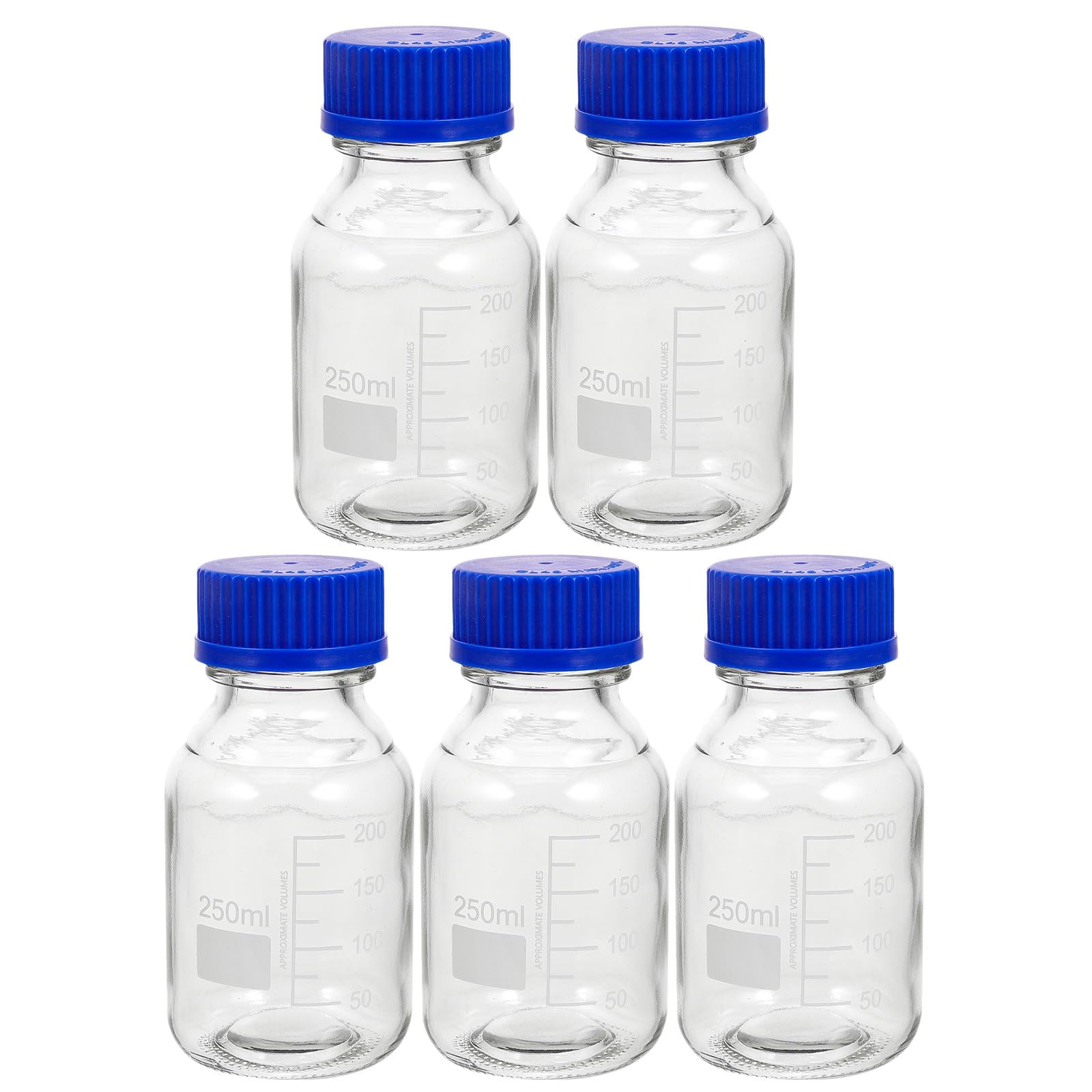 Gatuida Lot de 5 flacons en verre à large ouverture pour réactifs de