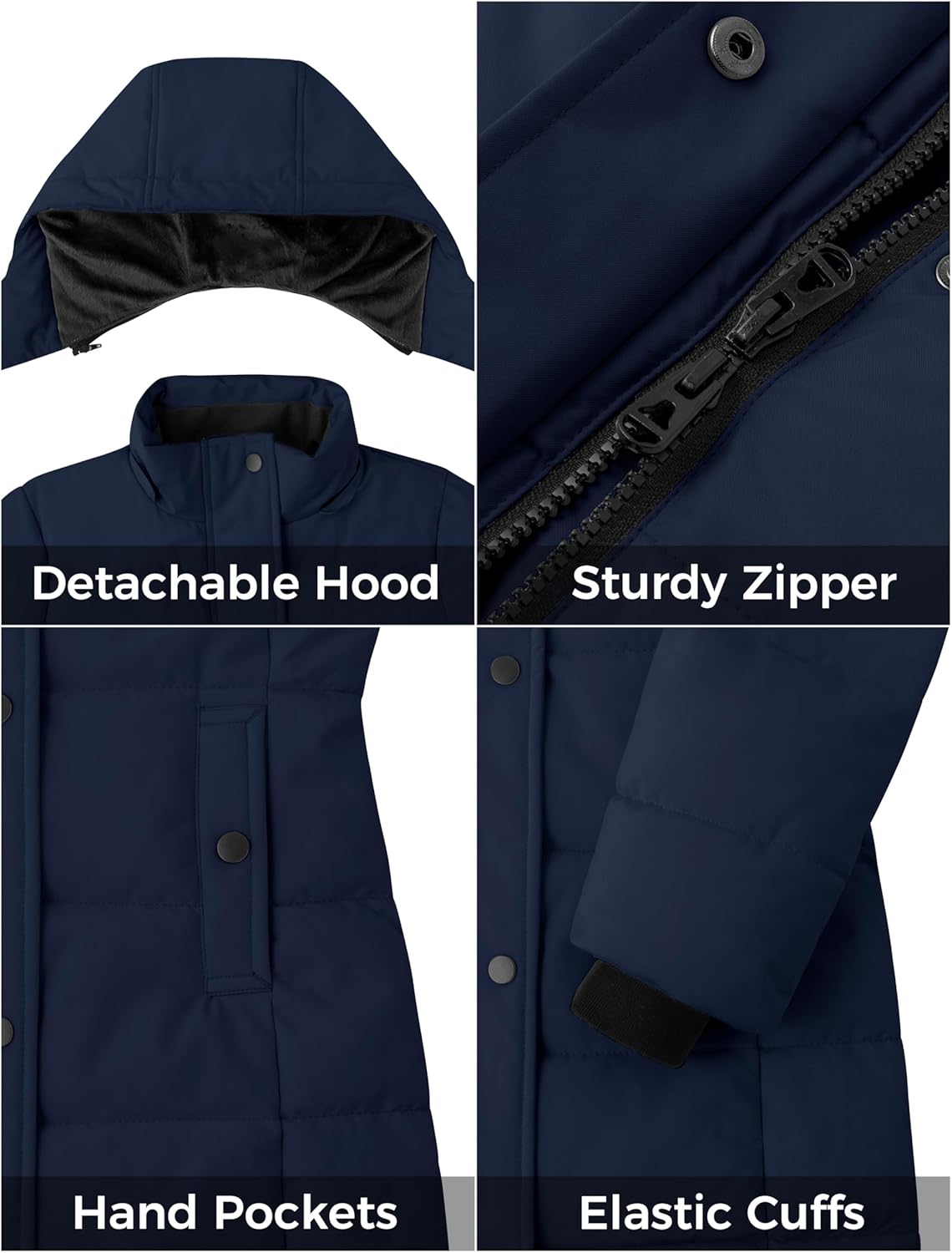 ZSHOW Girl's Winter Coats Hooded Outerwear Puffer Jacket Waterproof Warm Long Parka - Image 6