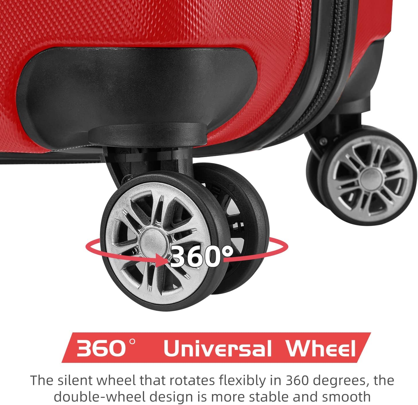 review Joyway Luggage 8-Piece Travel Sets, Hardside Suitcase with Spinner Wheels,Checked Suitcase with TSA Locks(24Inch Red)