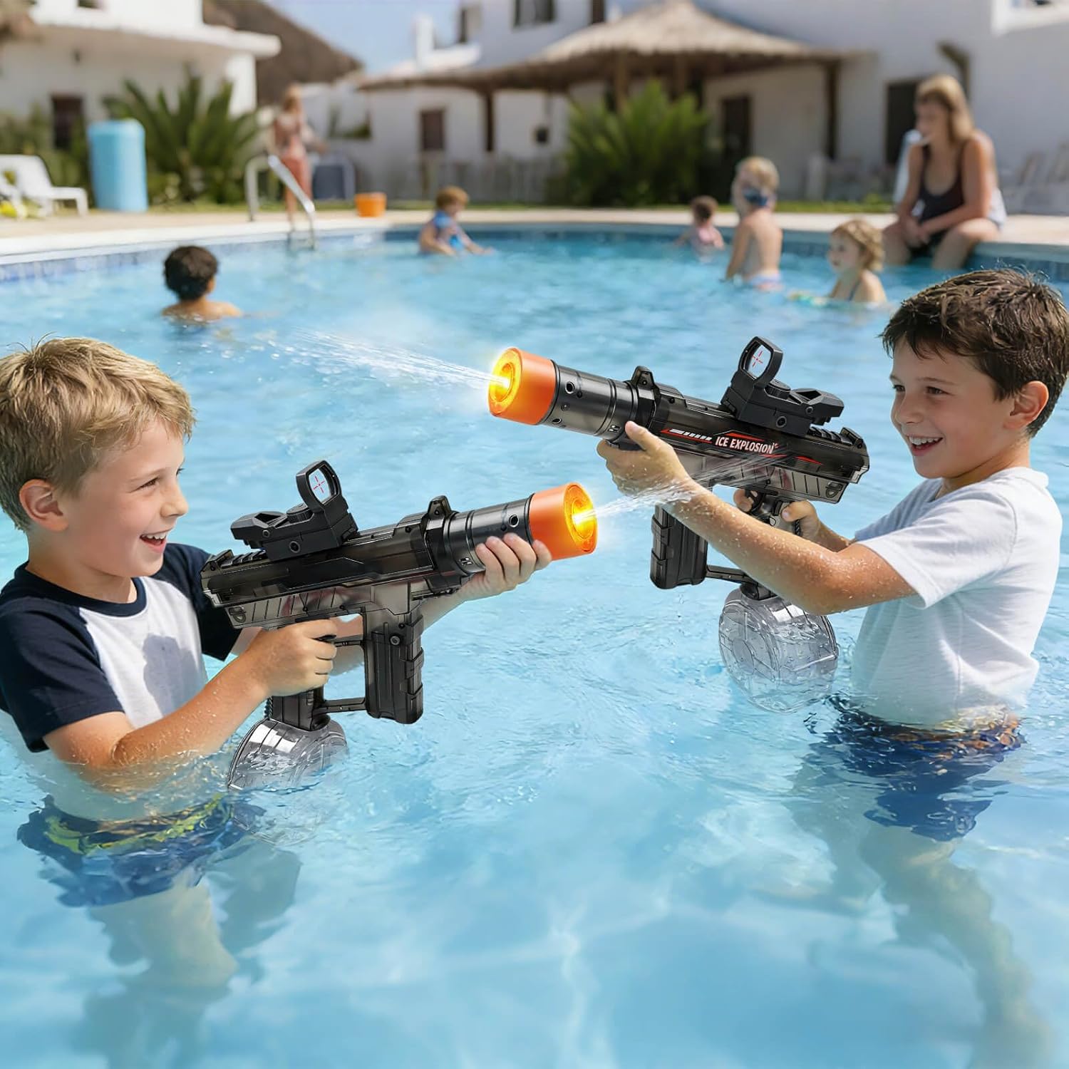 Dolanus Electric Water Blaster Toy for Kids & Adults - Light, Long Range, Automatic, Toys for Kids Ages 8-12, Outdoor Summer Pool Toys- Gifts for Boys Girls(Grey)