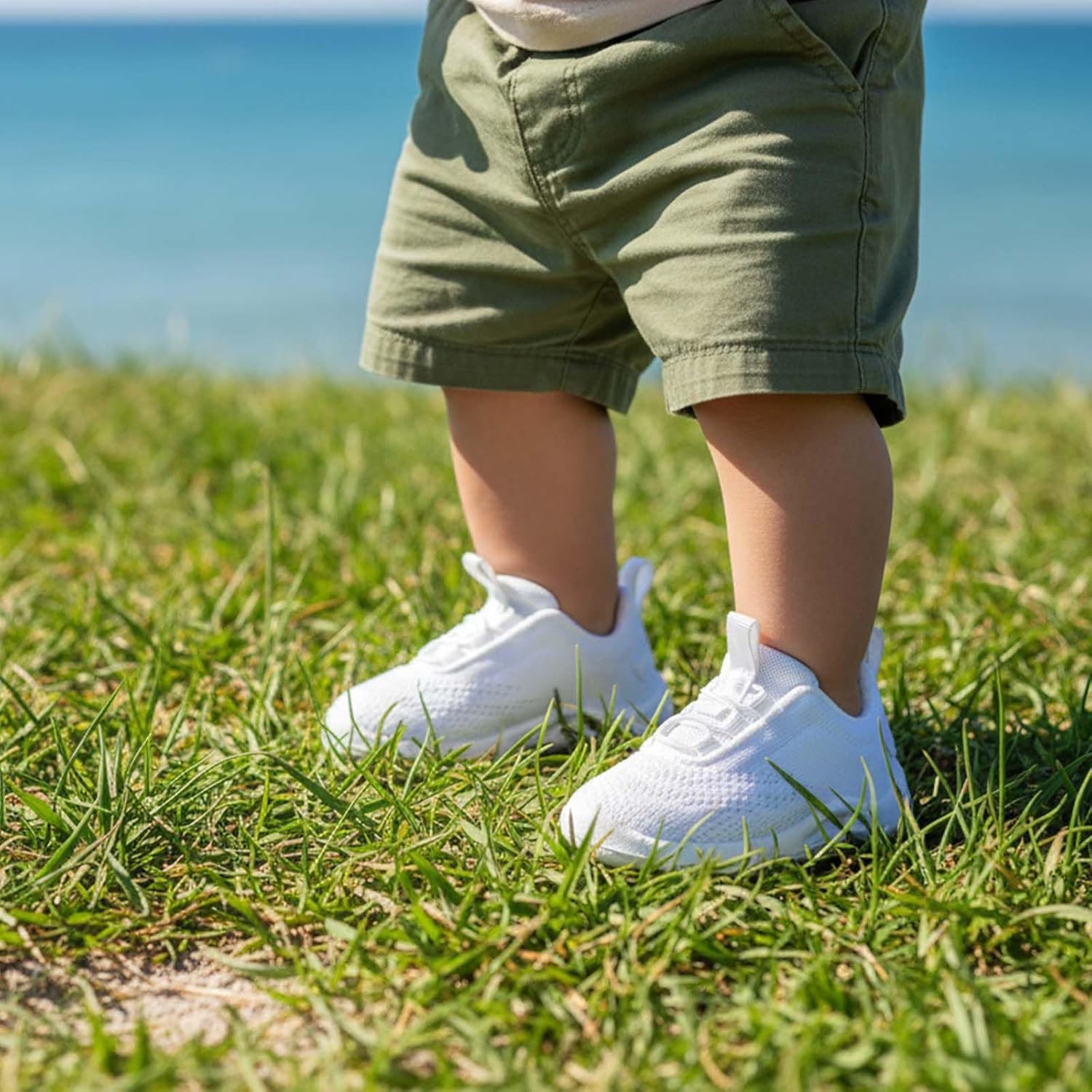 MORENDL Toddler Slip On Sneakers Baby Walking Shoes Non-Slip Breathable Unisex Pink Mesh Lace-Up Athletic Sneakers Infant Running Shoes - Image 2